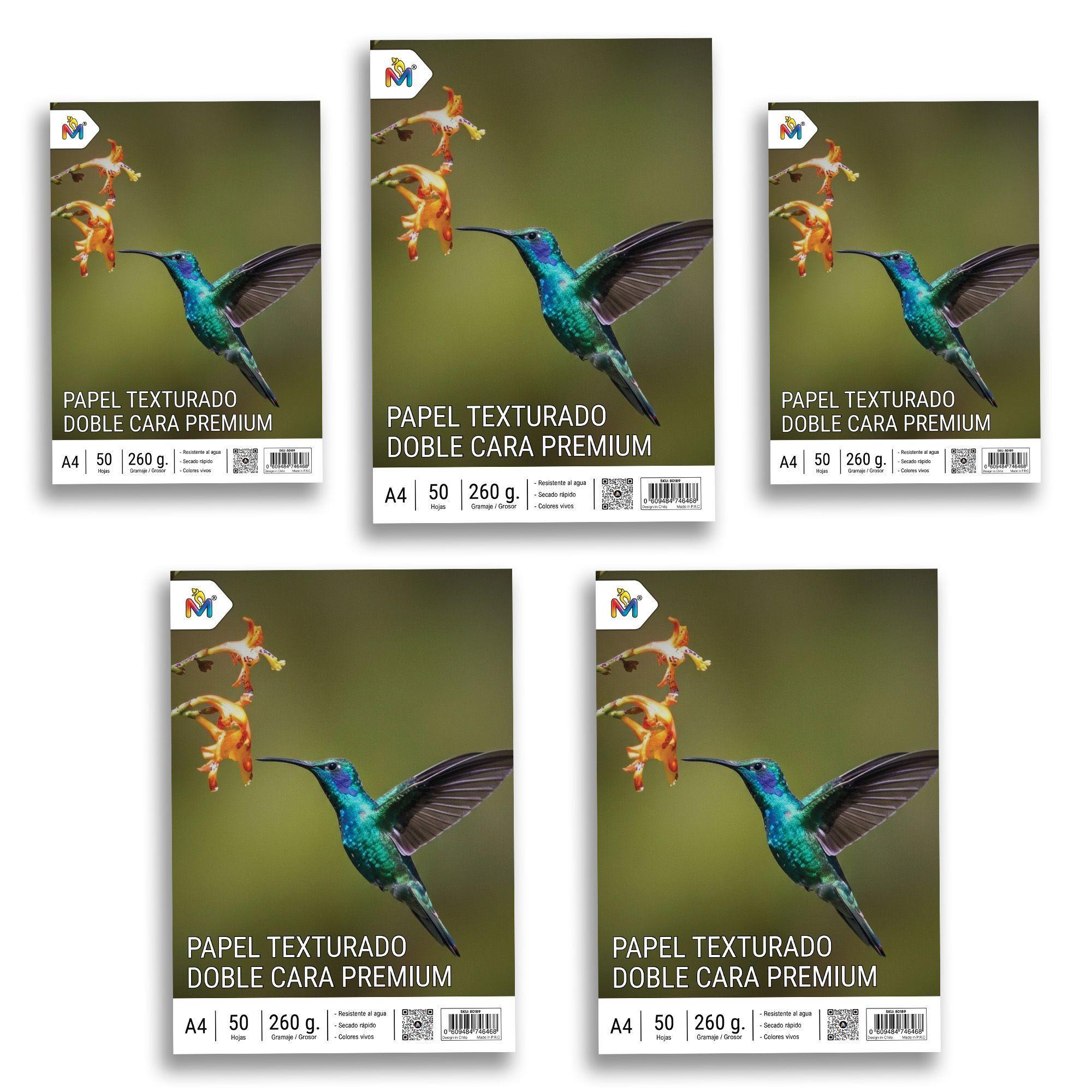 Pack 5 Papel Foto Lino 260g - 250 Hojas Brillo Artístico-4