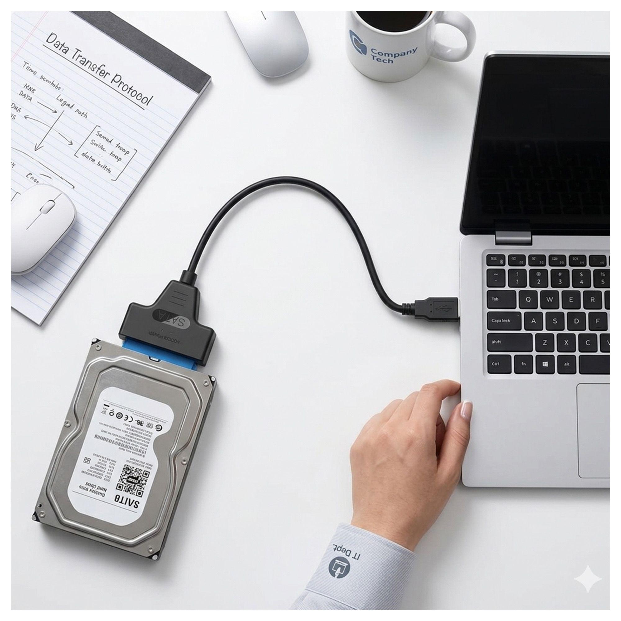 Adaptador SATA a USB 3.0 con Cable para Disco Duro PC-3