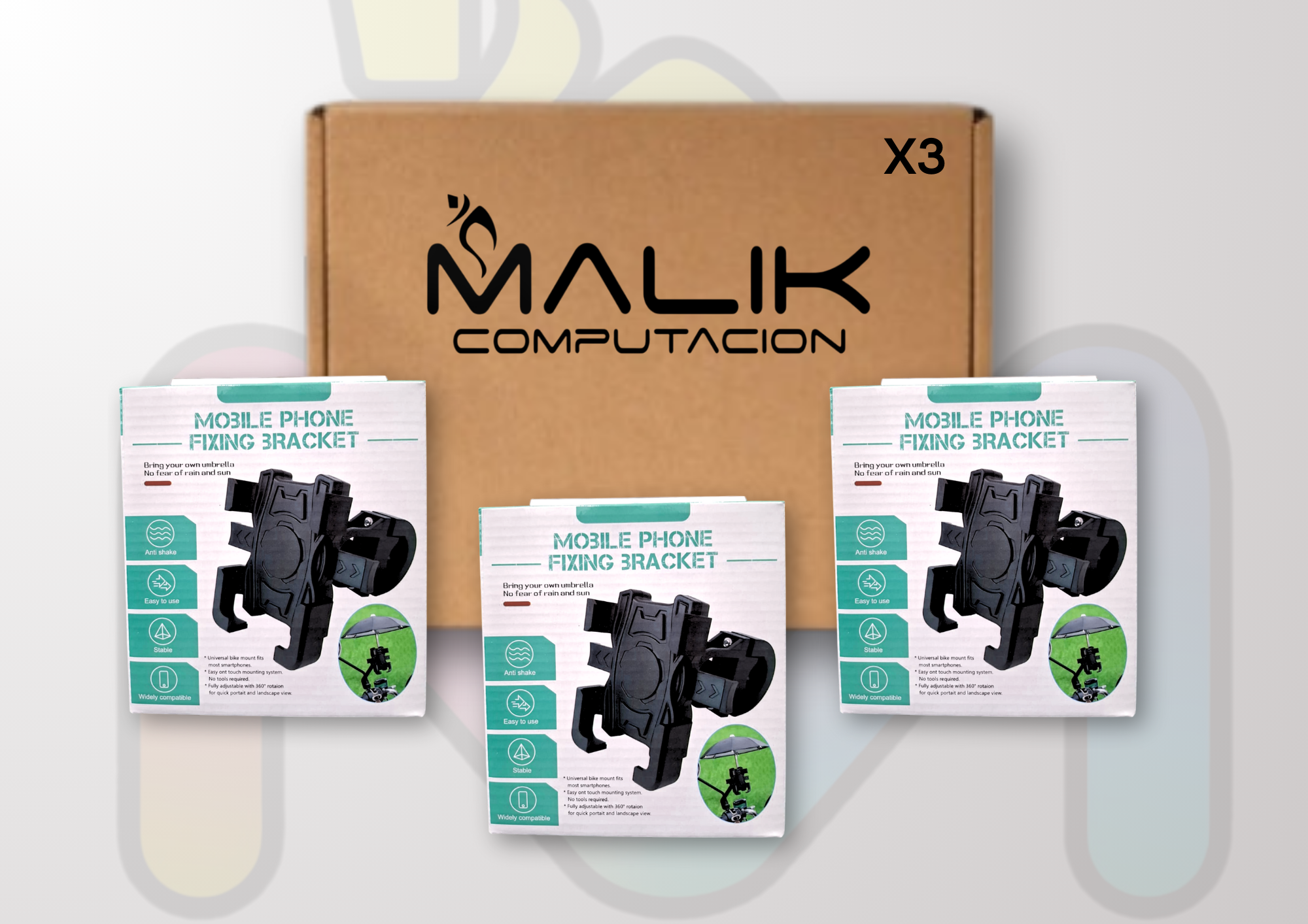 SOPORTE CELULAR PARA MOTO CON PROTECCION N33 PACK 3-2