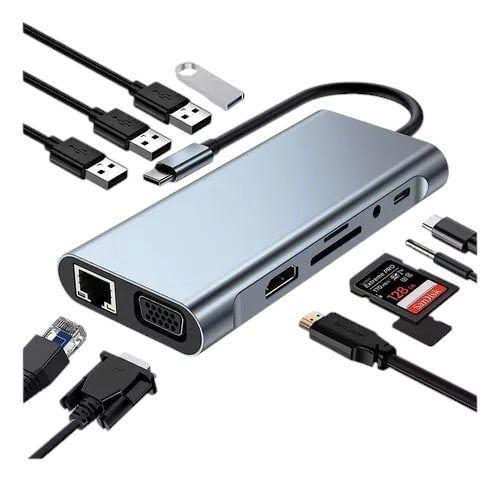 Adaptador MultiFunción Portátil 11 en 1 Docking station USB-C 9591A-3