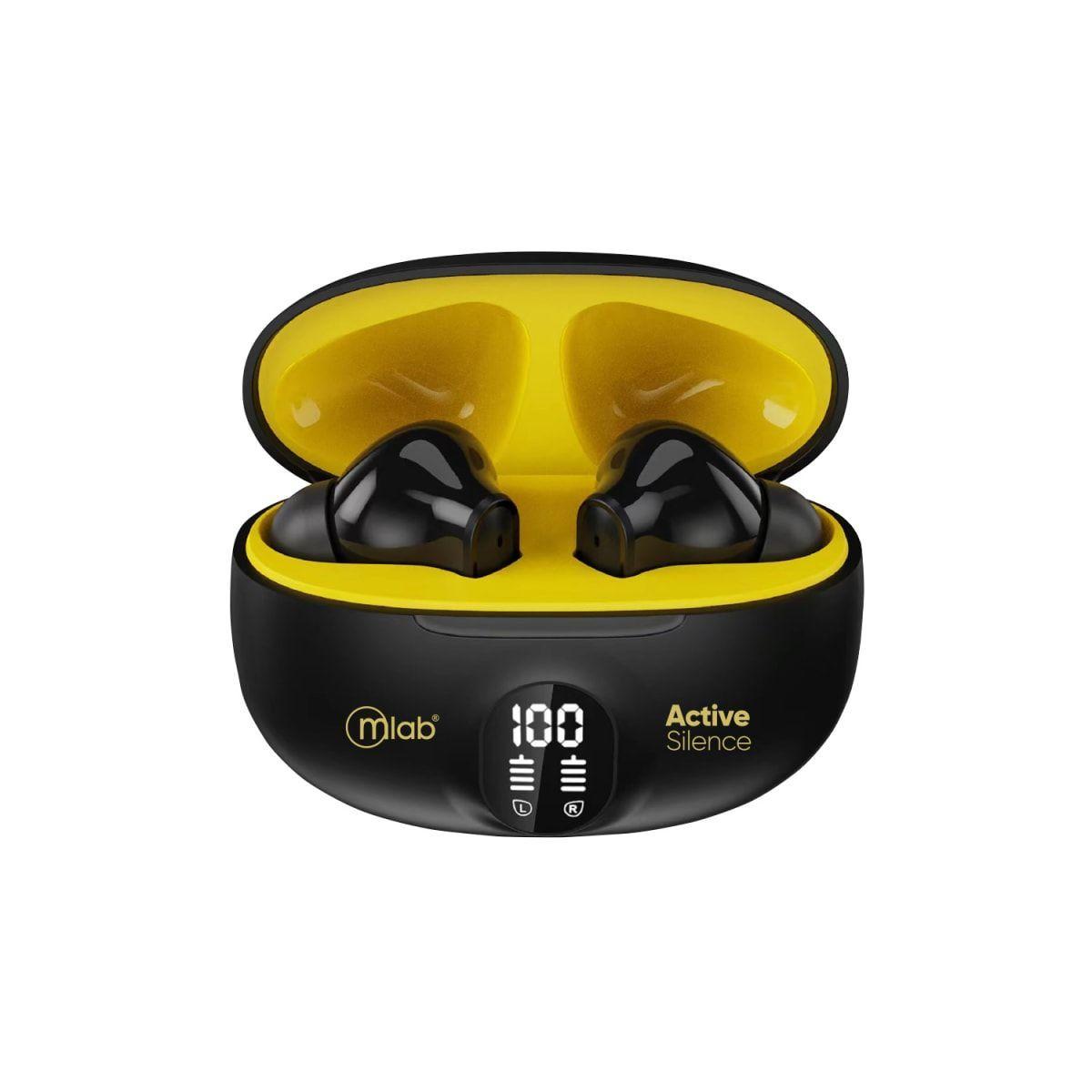AUDIFONO MLAB TWS ANC + ENC ACTIVE SILENCE STRONG BLACK/YELLOW-1