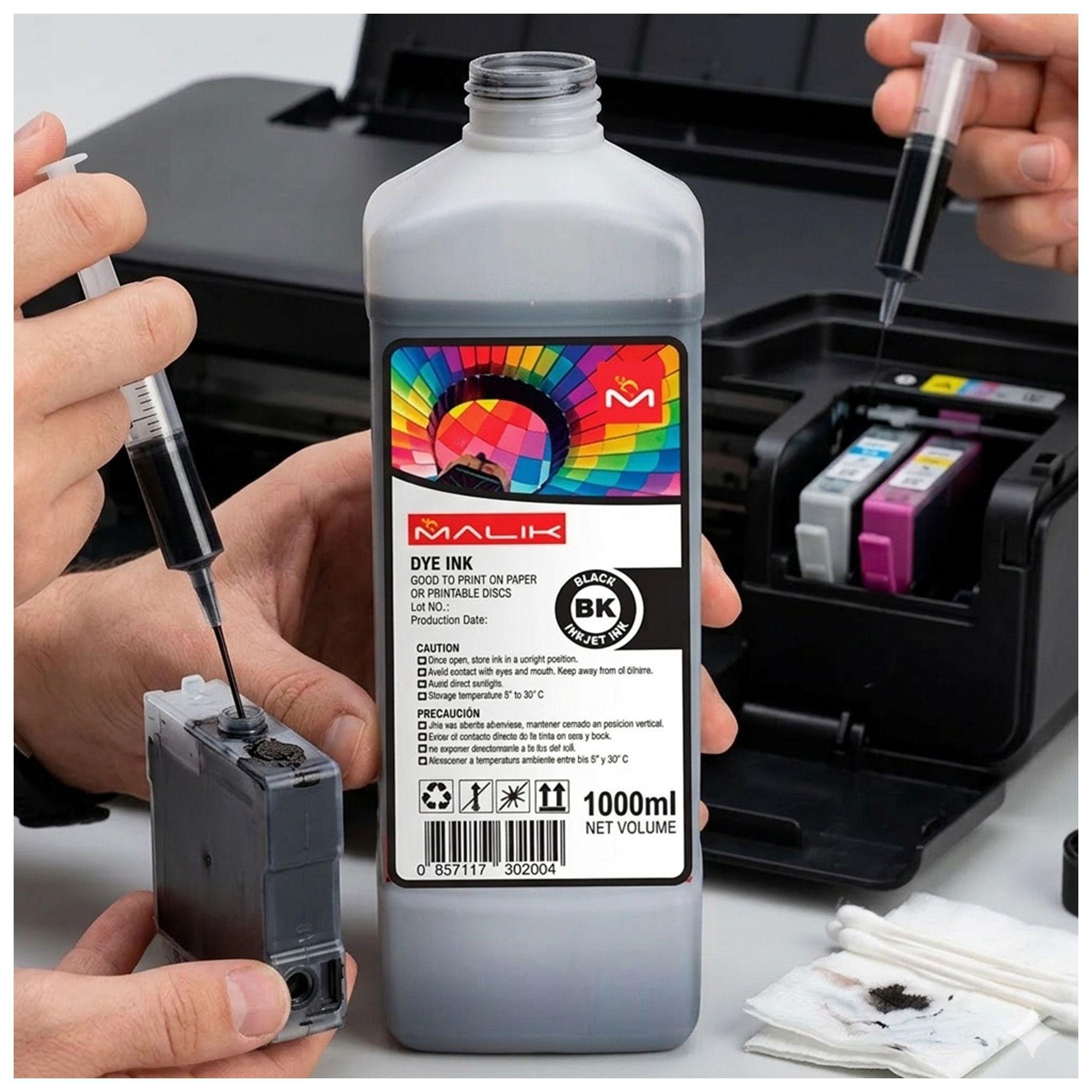 Tinta Negra 1 Litro + Botella GT52 Gt53 para Hp SmartTank 515-3