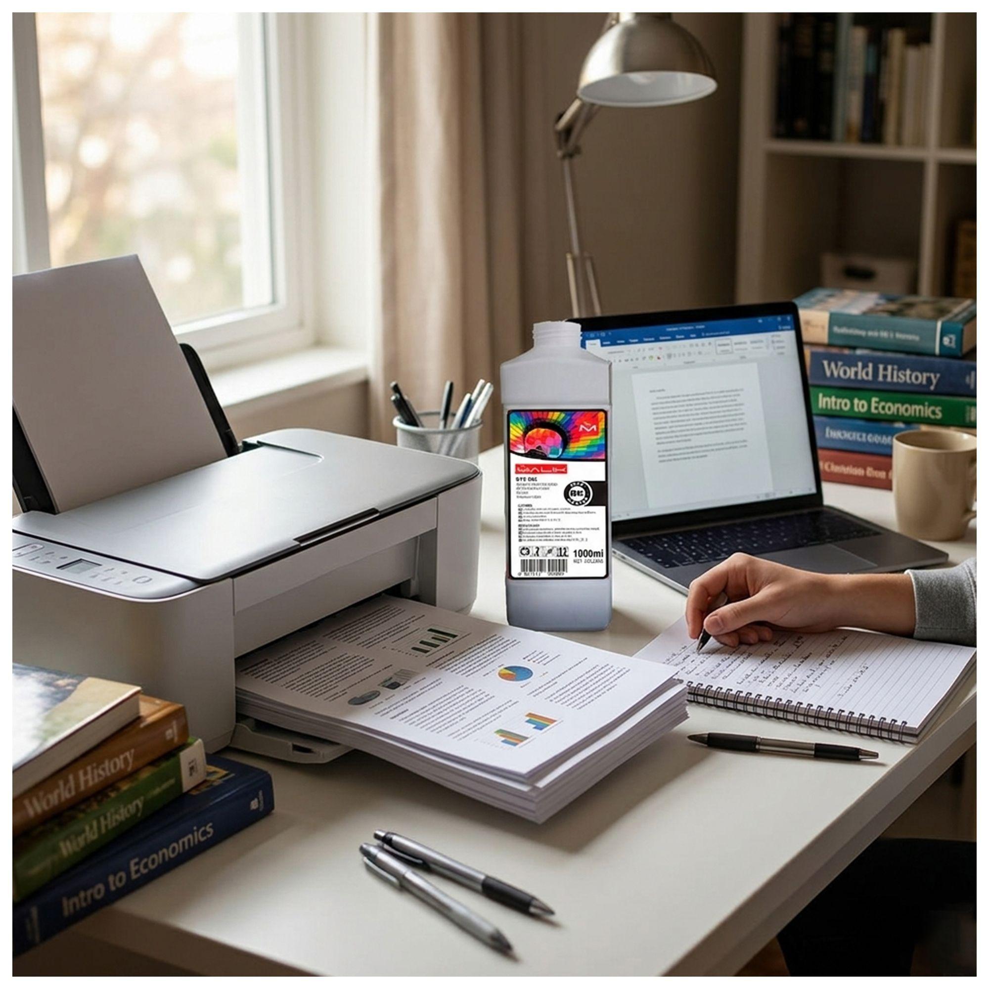 Tinta Negra 1 Litro + Botella GT52 Gt53 para Hp SmartTank 515-6