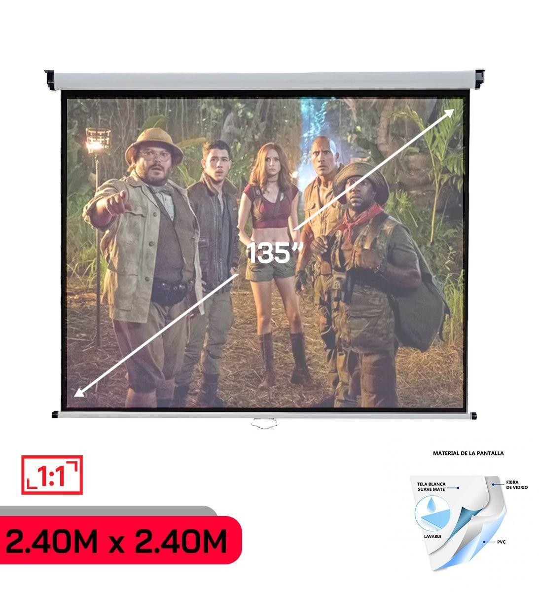 Telon Mural 2.40mx2.40m 1:1 135 pulg. para Philips N/pix Easy-3