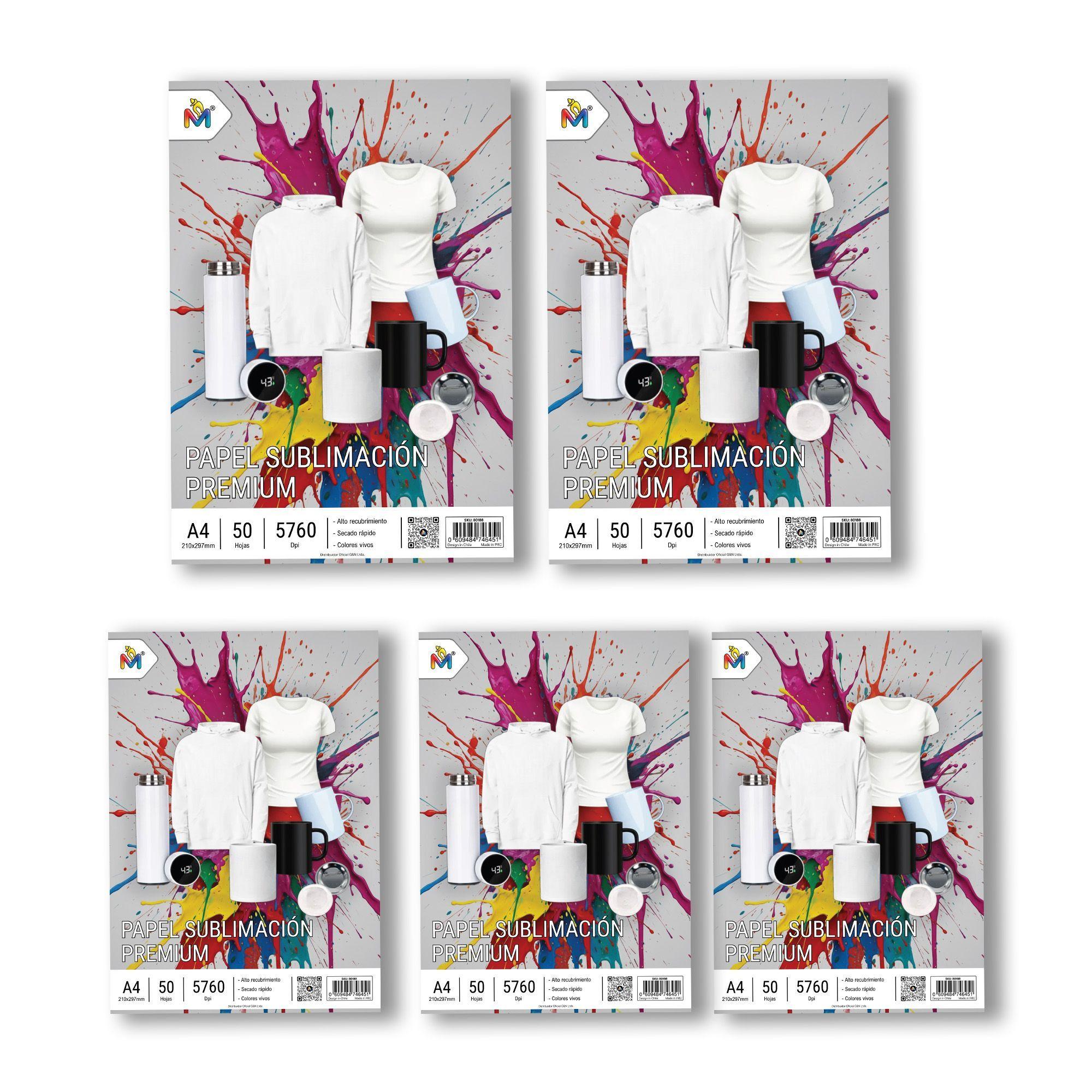 Papel Sublimación A4 5760 Dpi - 250 Hojas Colores Vivos-2