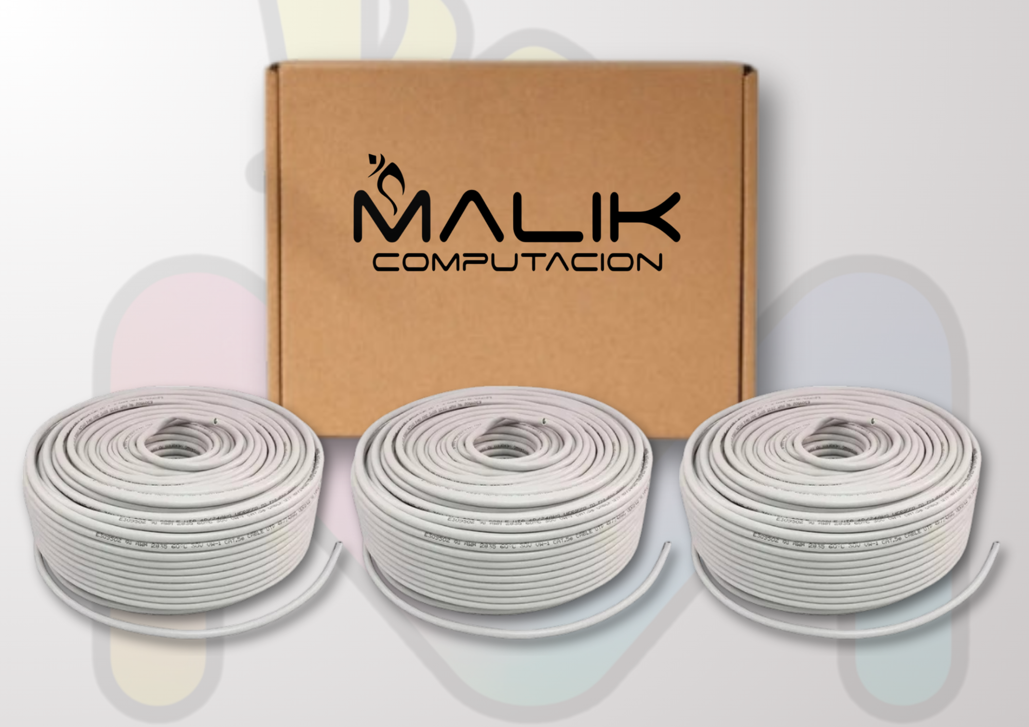 Cable de red FTP Cat 6 blindado premium interior 100mt Pack 3-2