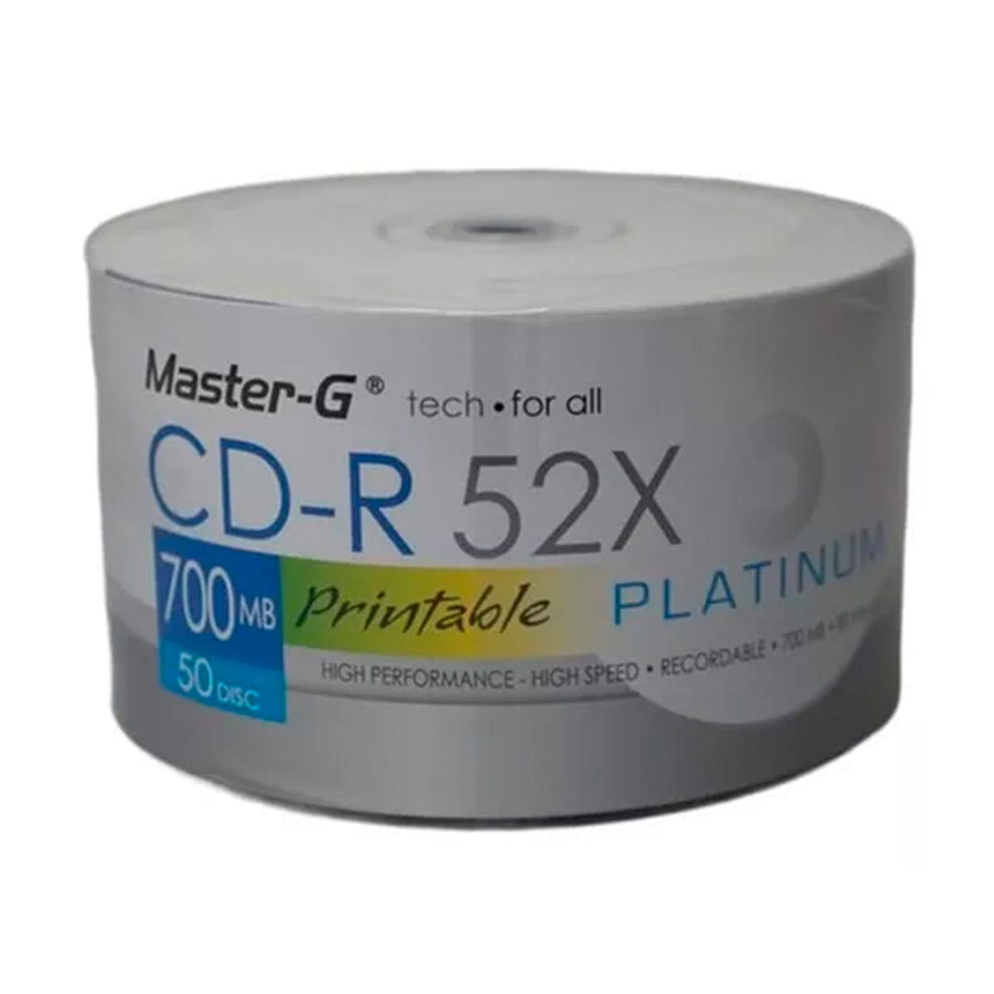 Disco Virgen Cd-r Master-g Imprimible De 52x Por 50 Unidades-0