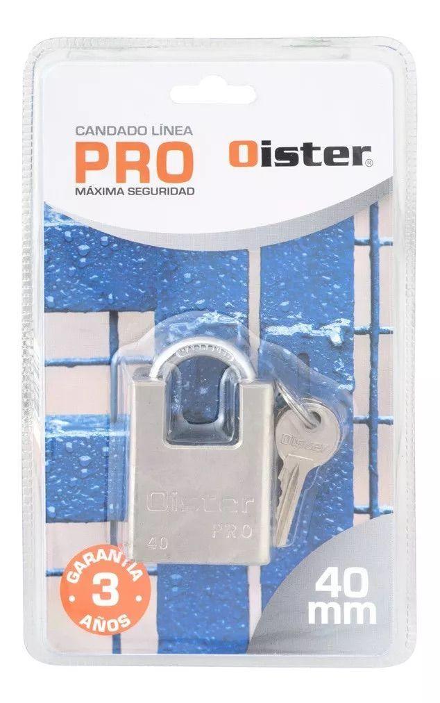 PACK X 4 Candado Oister Pro Con Hombro 40mm Níquel Blíster-4