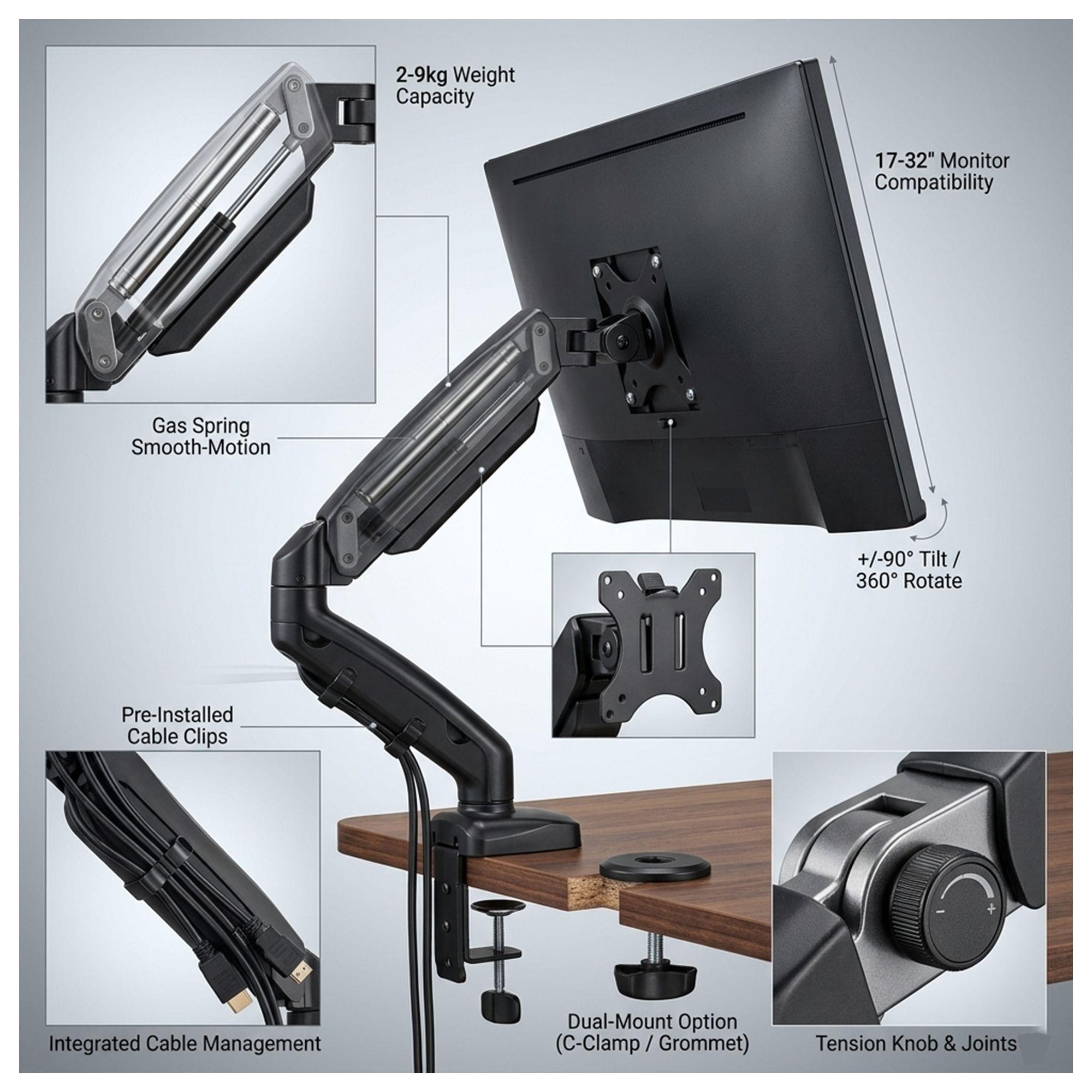 Soporte Mesa DY-01 para Monitor Gamer 17-32"-5