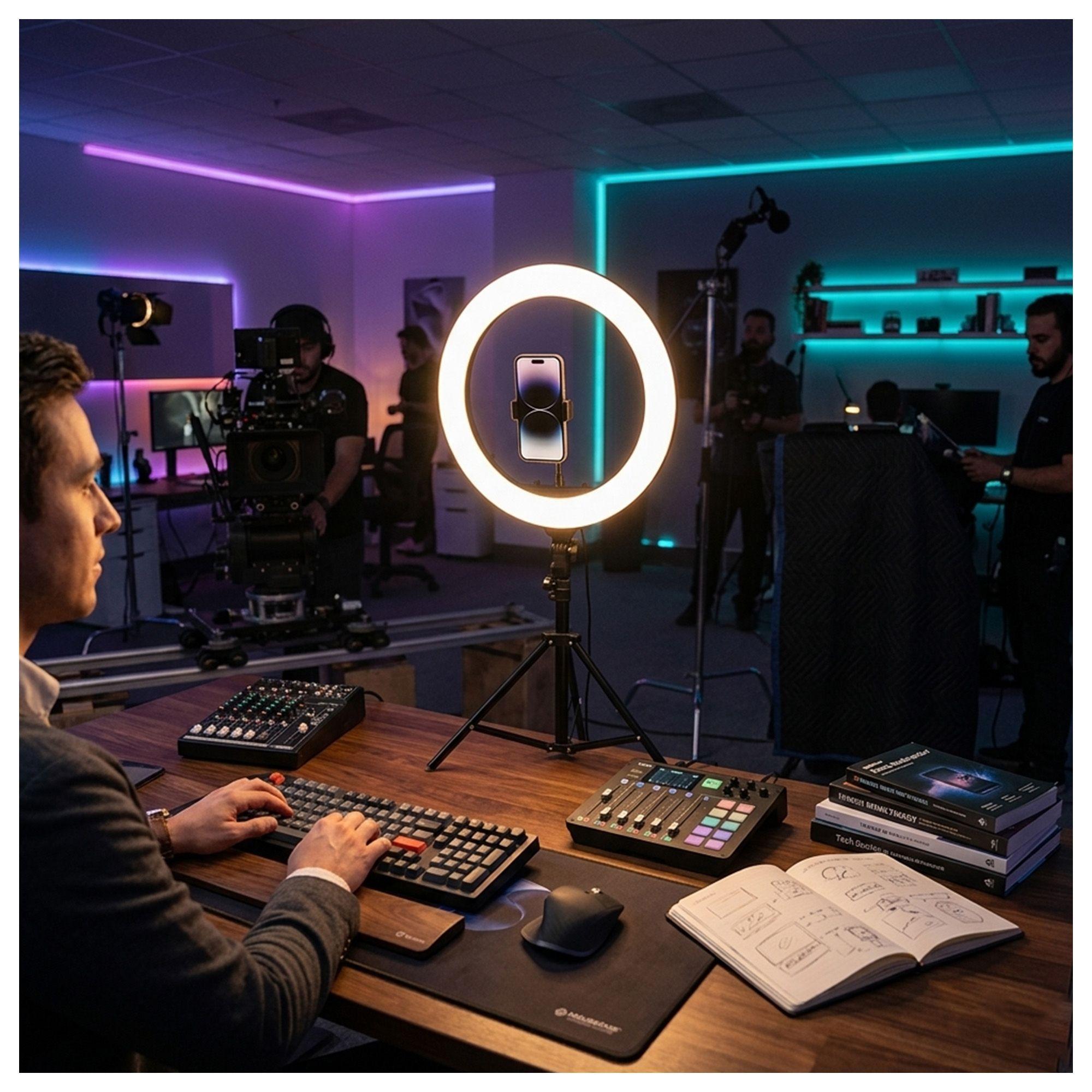 Aro Luz LED 38 cm LJJ-38 Kit Trípode Fotografía-2