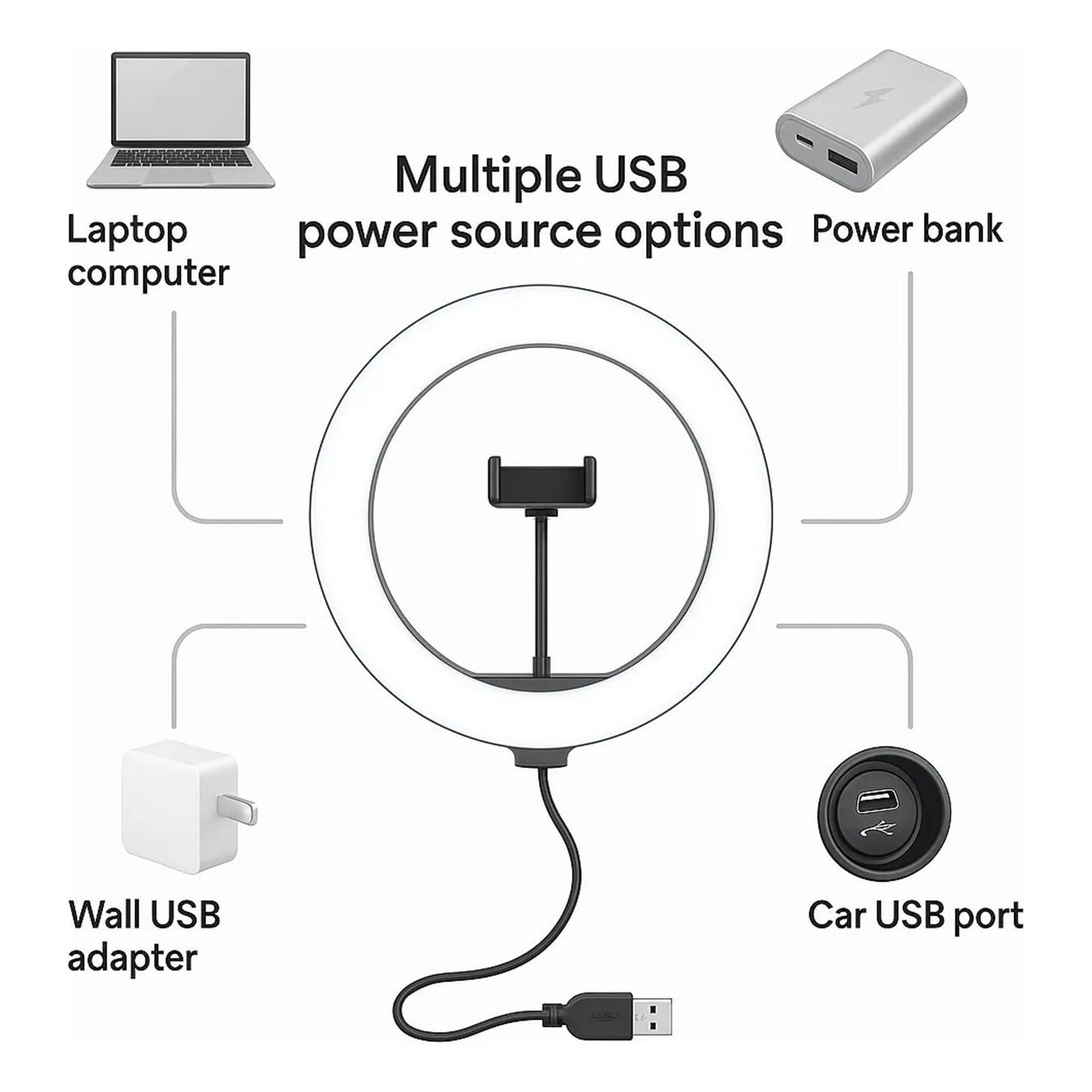Aro Luz LED 38 cm LJJ-38 Kit Trípode Fotografía-6