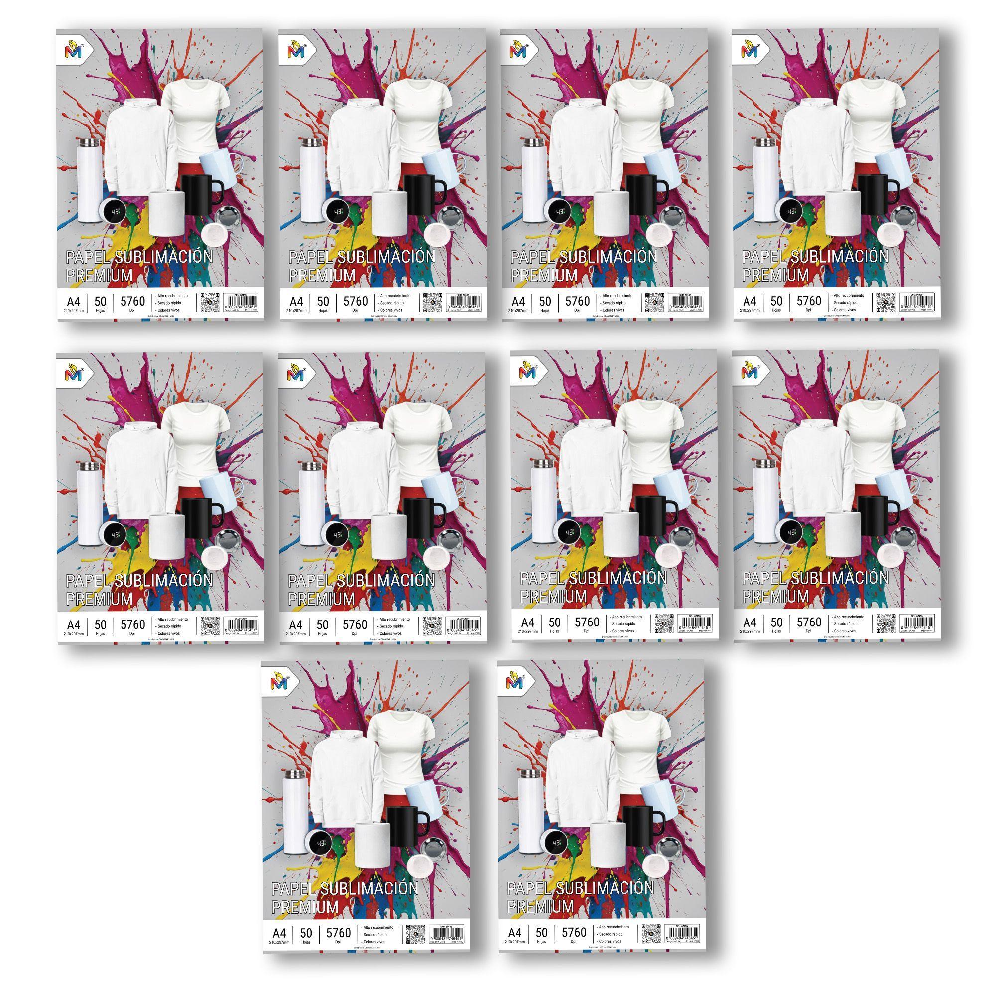 10 Unidades Papel Sublimación A4 - 500 Hojas Pro Inkjet-2