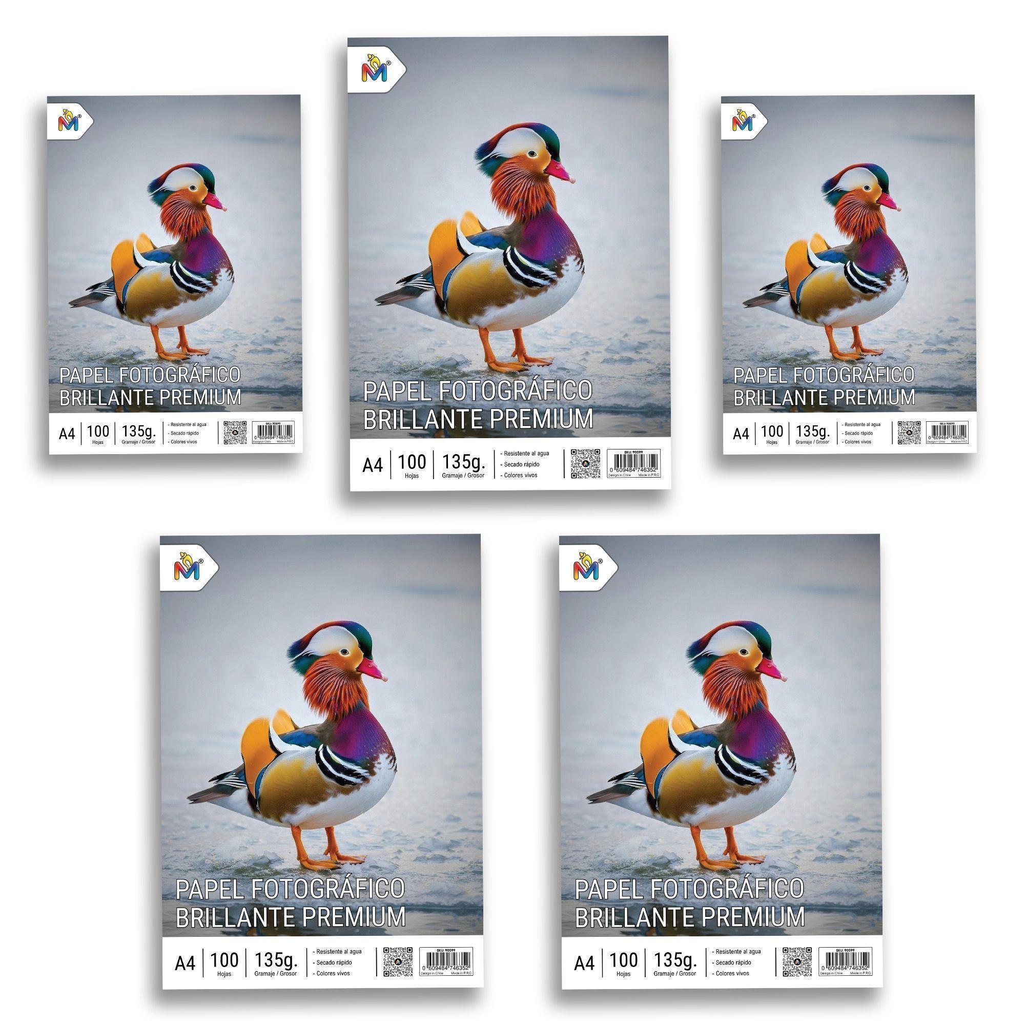 Pack x5 Papel Fotográfico A4 135g - 500 Hojas Brillantes -4
