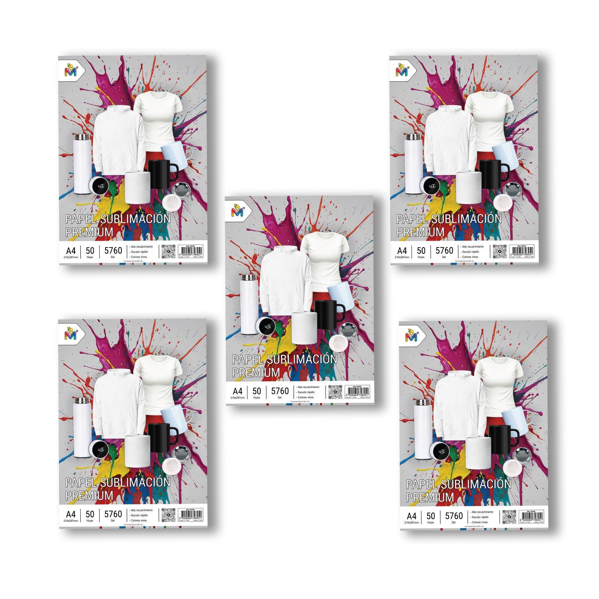 5x Papel Sublimación A4 - 250 Hojas Transfer Alta Resolución-2