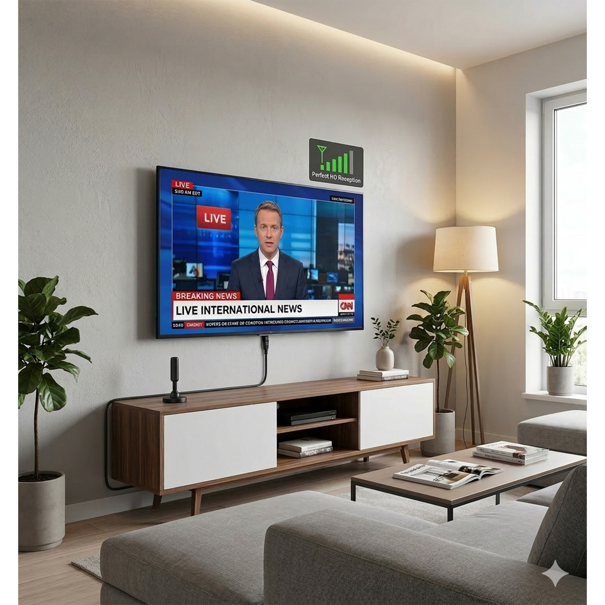 Antena Digital HD TV 360 Señal DVB-T Cable 3 m-3