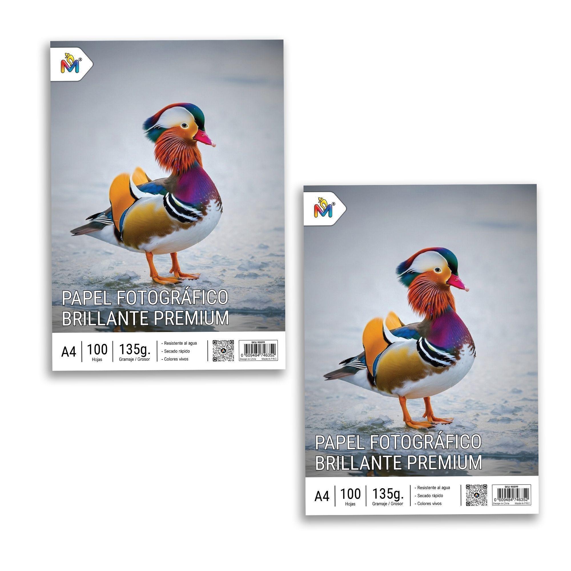 Dúo Pack Papel Fotográfico A4 135g Glossy - 100 Hojas c/u Inkjet-2