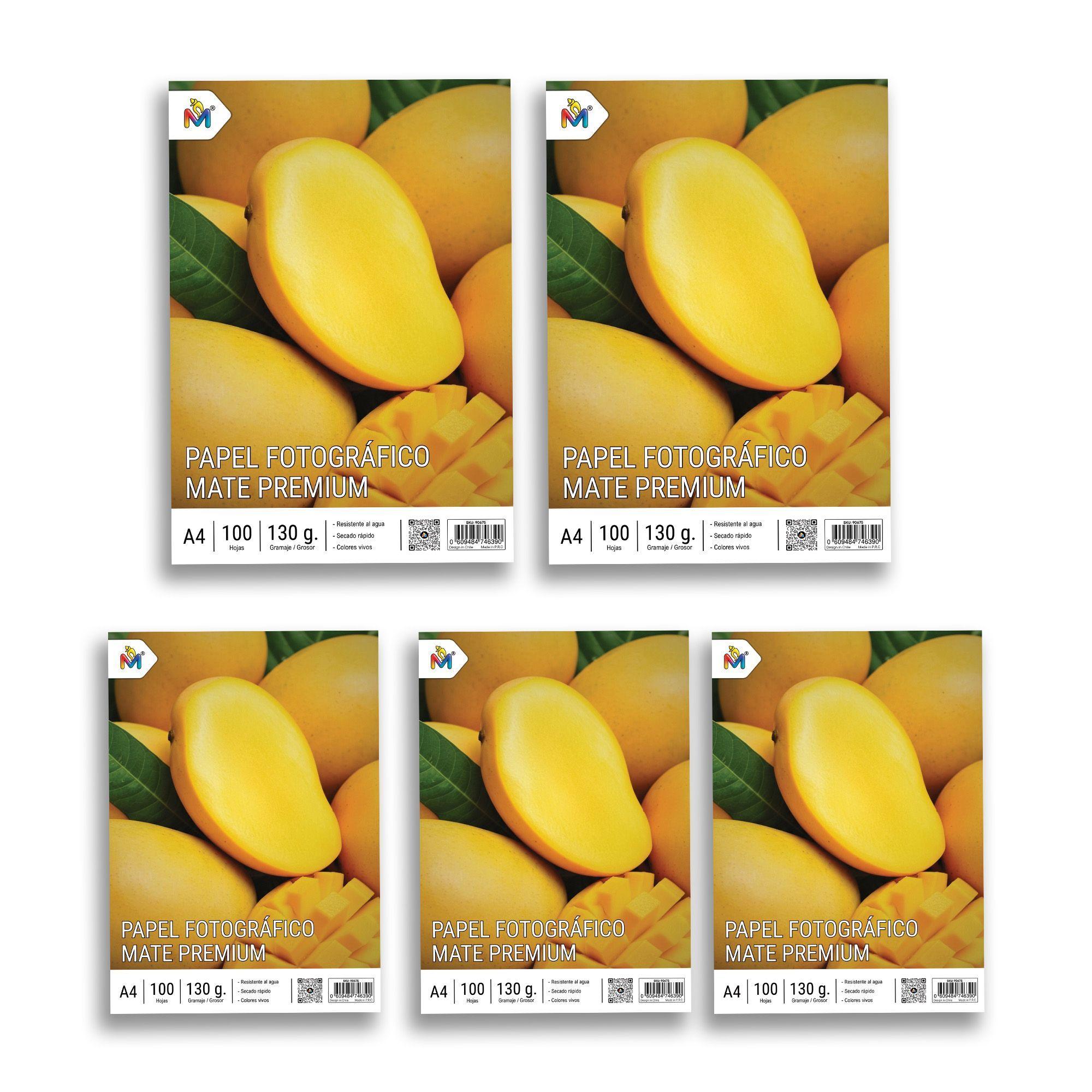 5 Unidades Papel Mate 130g - 500 Hojas Colores Vibrantes-3