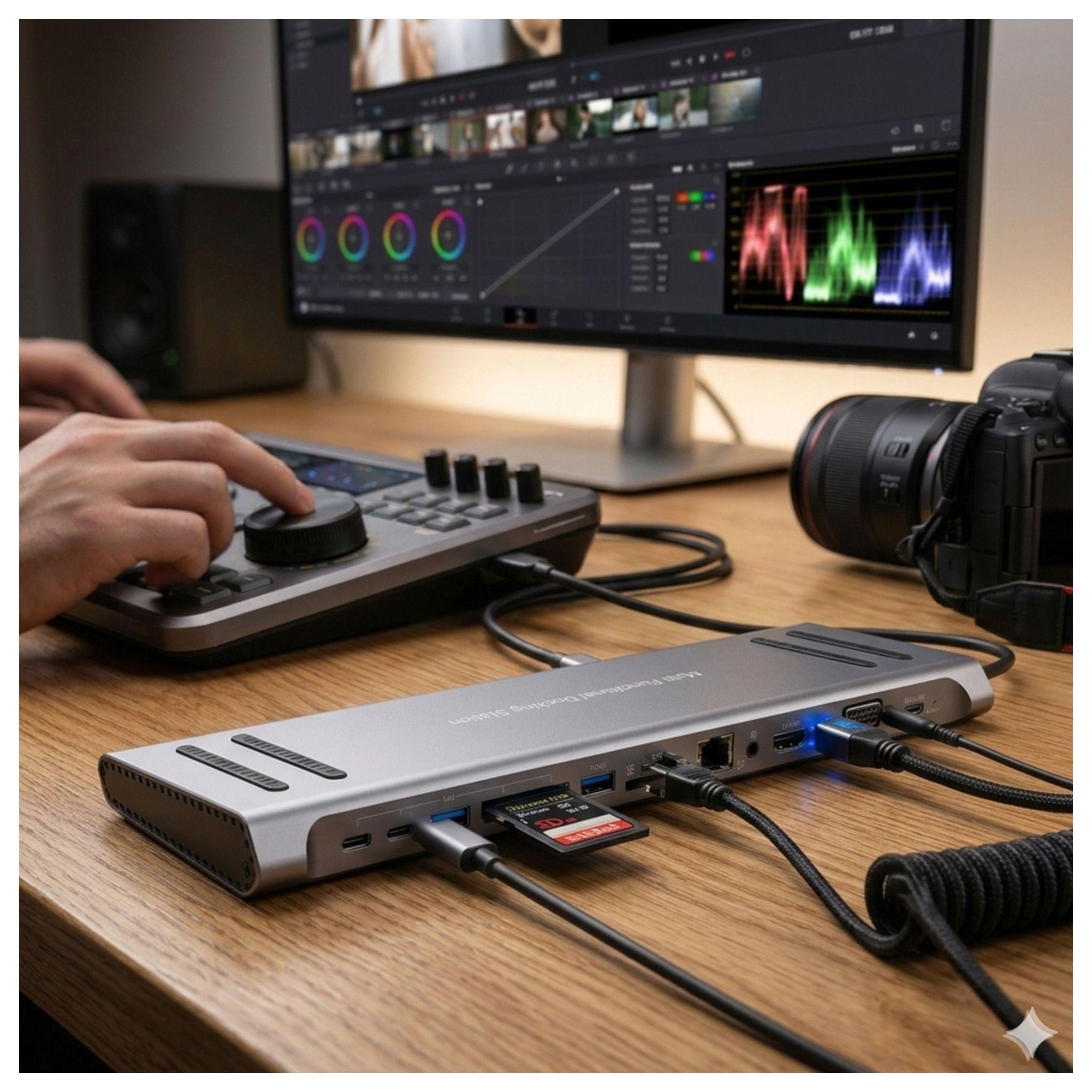 Docking Station USB-C 14 en 1 Adaptador Multifuncional 9199A-3