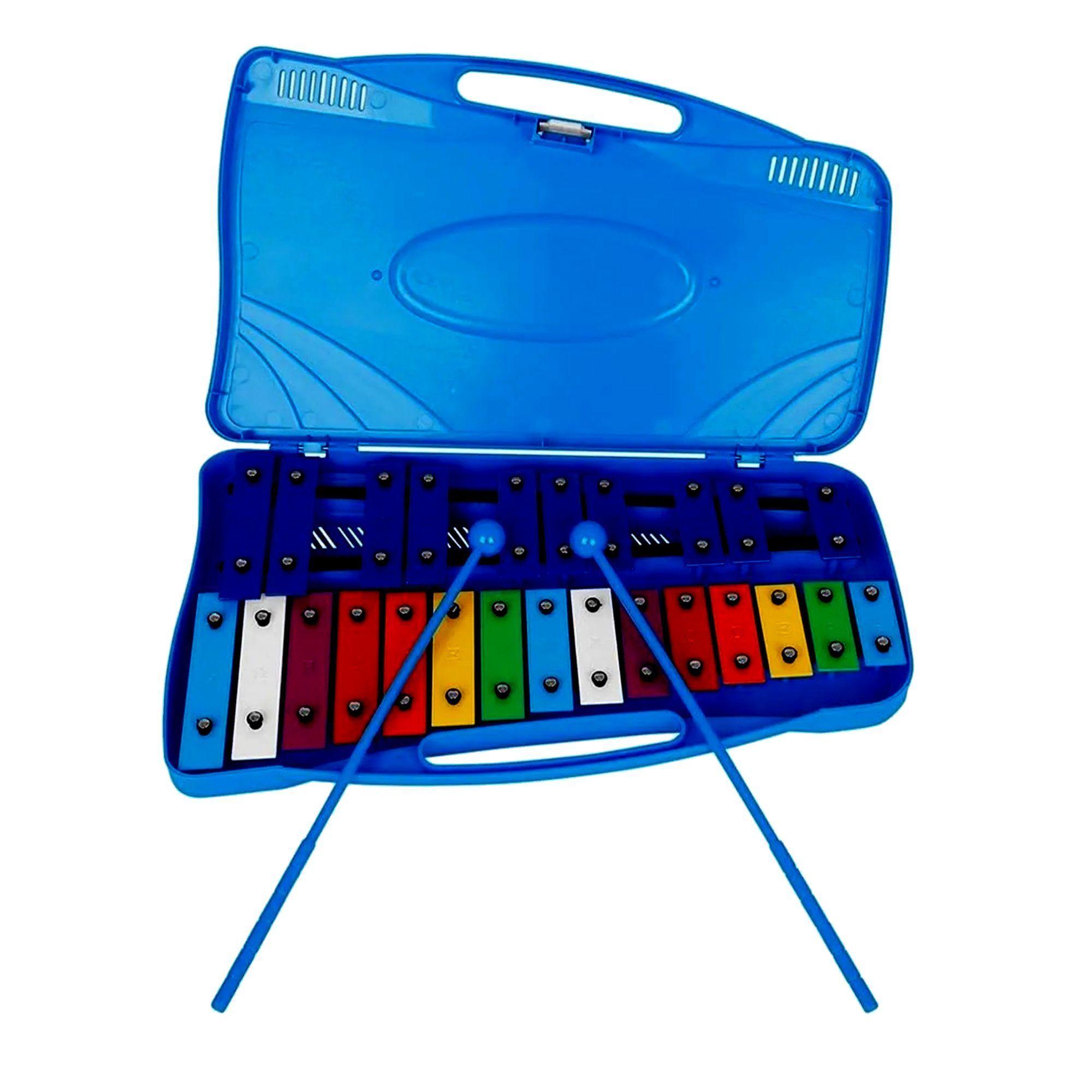 Metalófono Malik Azul Cromático Profesional 25 Notas-4