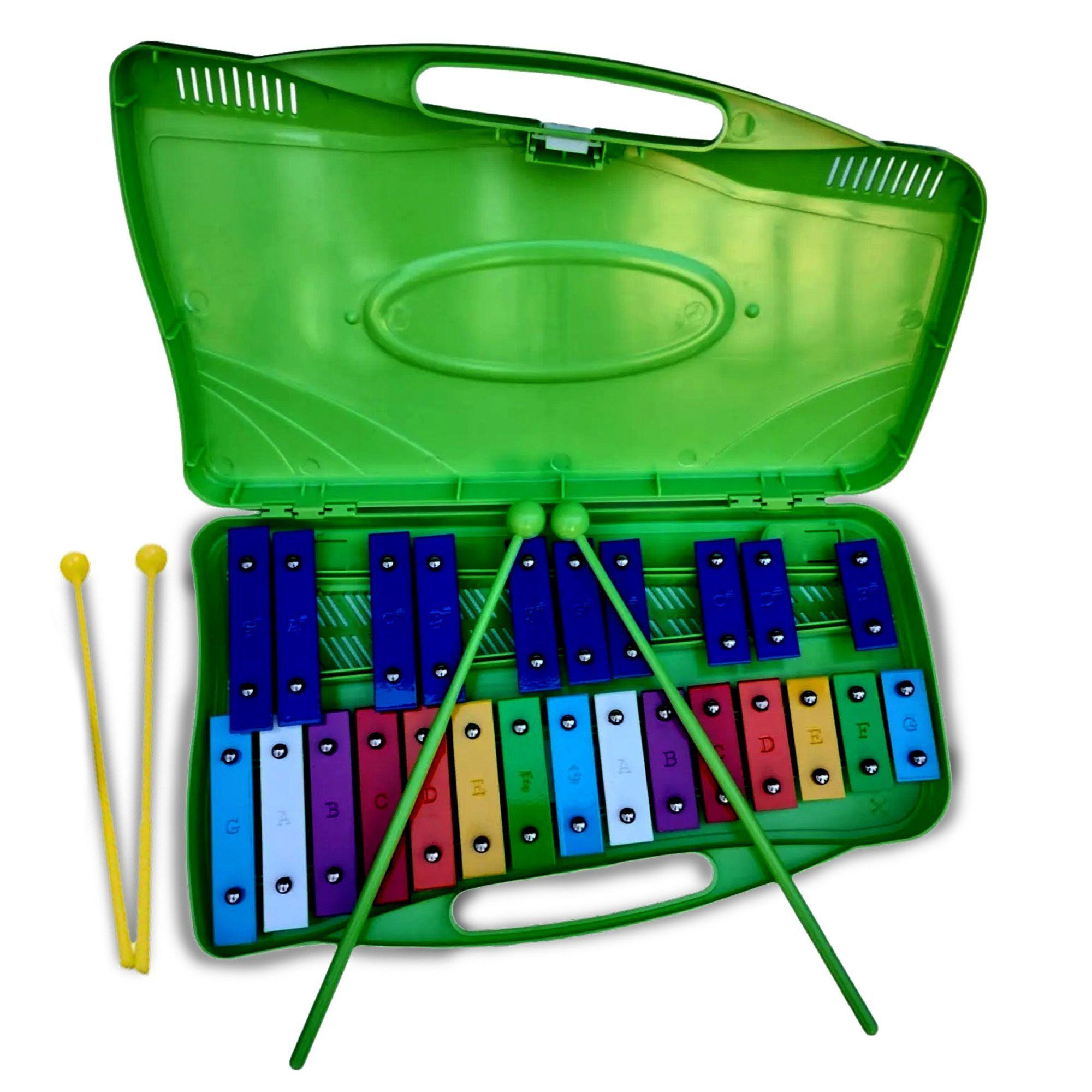 Xilófono Profesional 25 Notas Malik Verde + Baquetas-0
