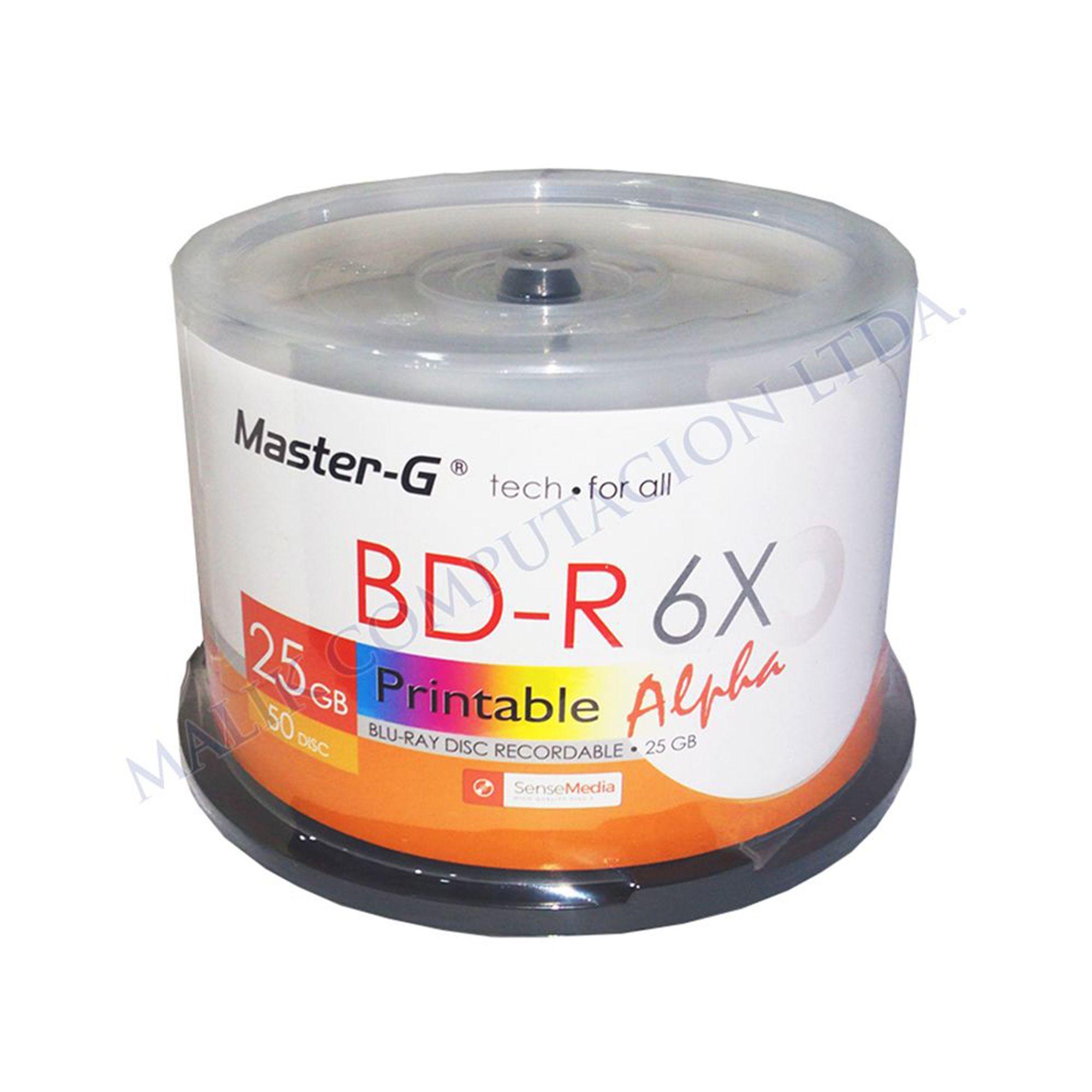 Pack 50 Discos Blu-ray Master-G Bd-r 25gb 6x Imprimibles-0