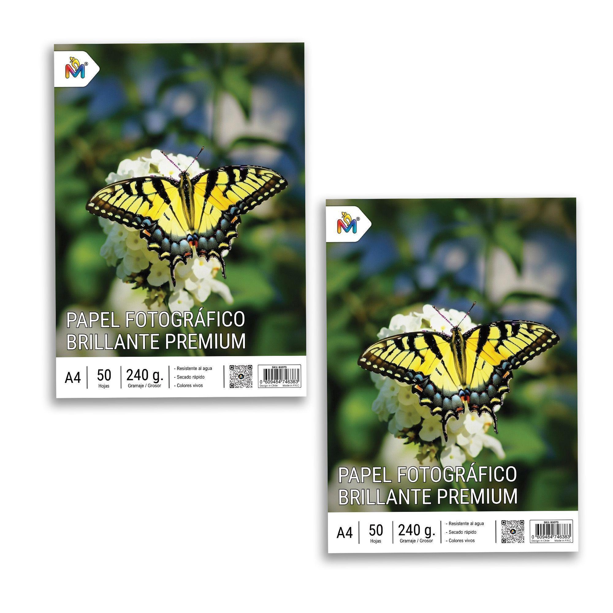 Combo 2 Papel Brillante A4 230gr - 100 Hojas Calidad Premium-2