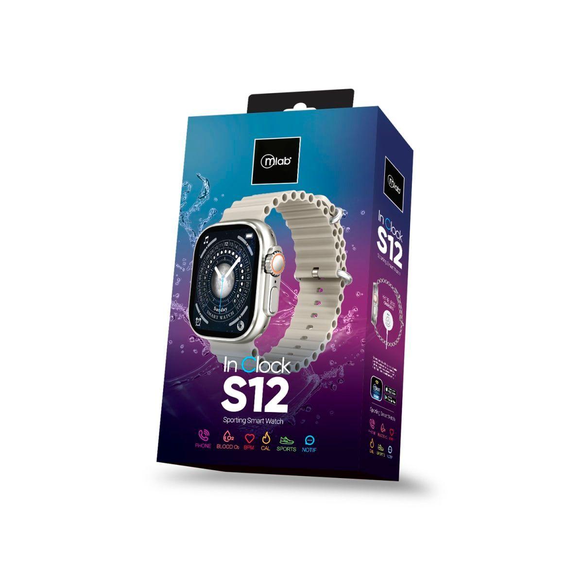 MLAB SMARTWATCH S12 PRO 50mm IPS HR BLOOD PRESSURE/OXYGEN GRAY-3