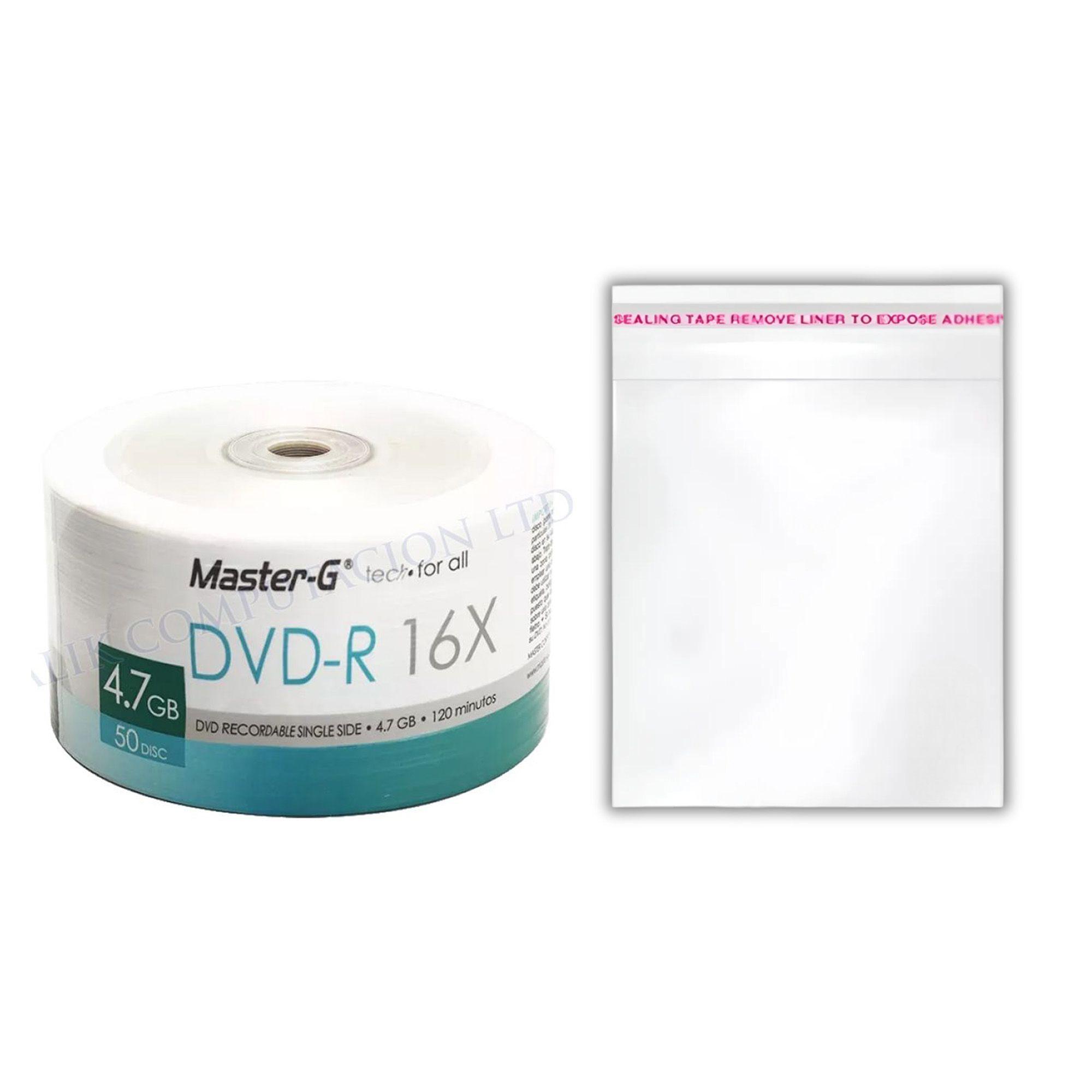 50x Disco Virgen Dvd-R Master-G 16x Pack Con 100 Bolsas -0