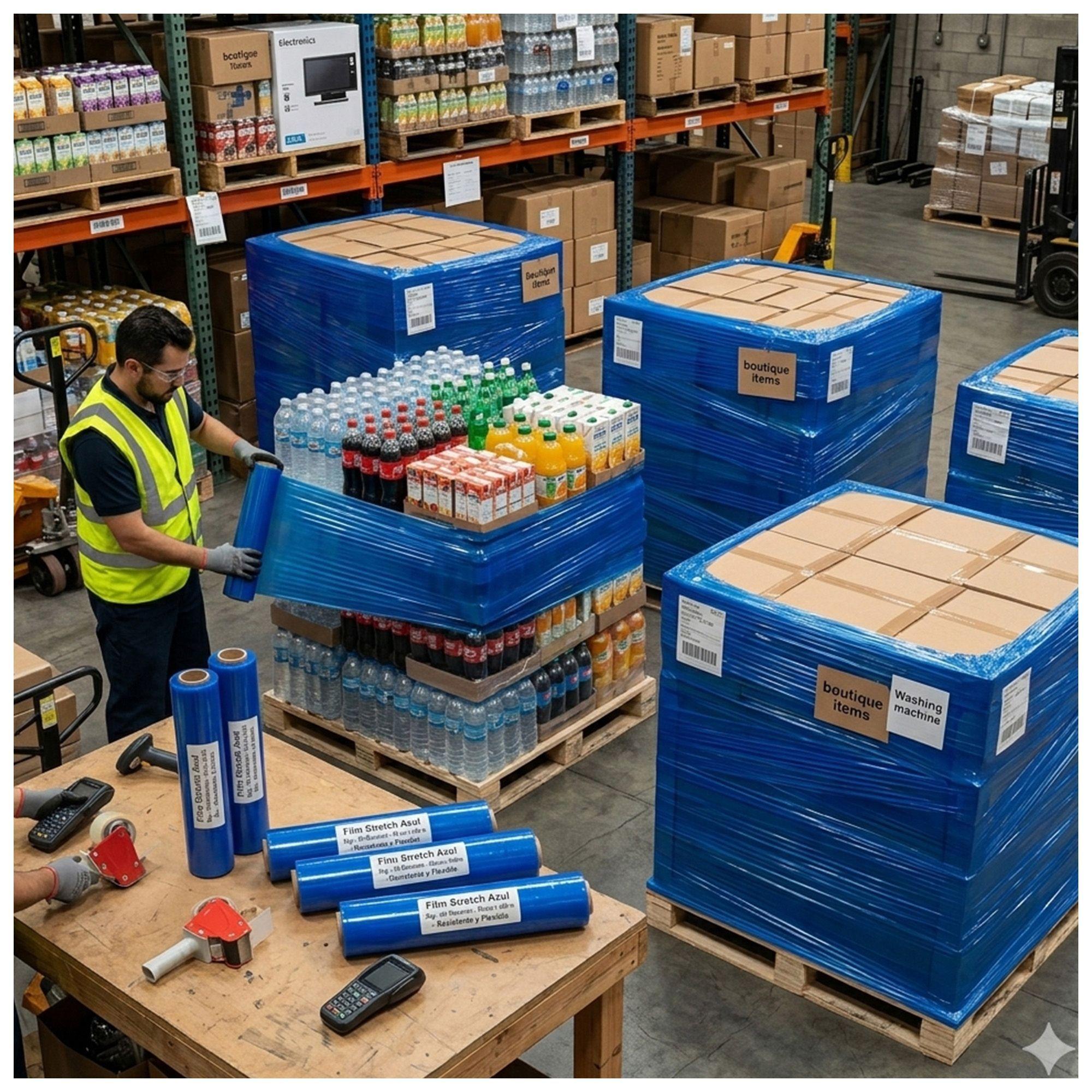 Film Stretch Azul 3kg 20 Micrones 50cm x 350m-3