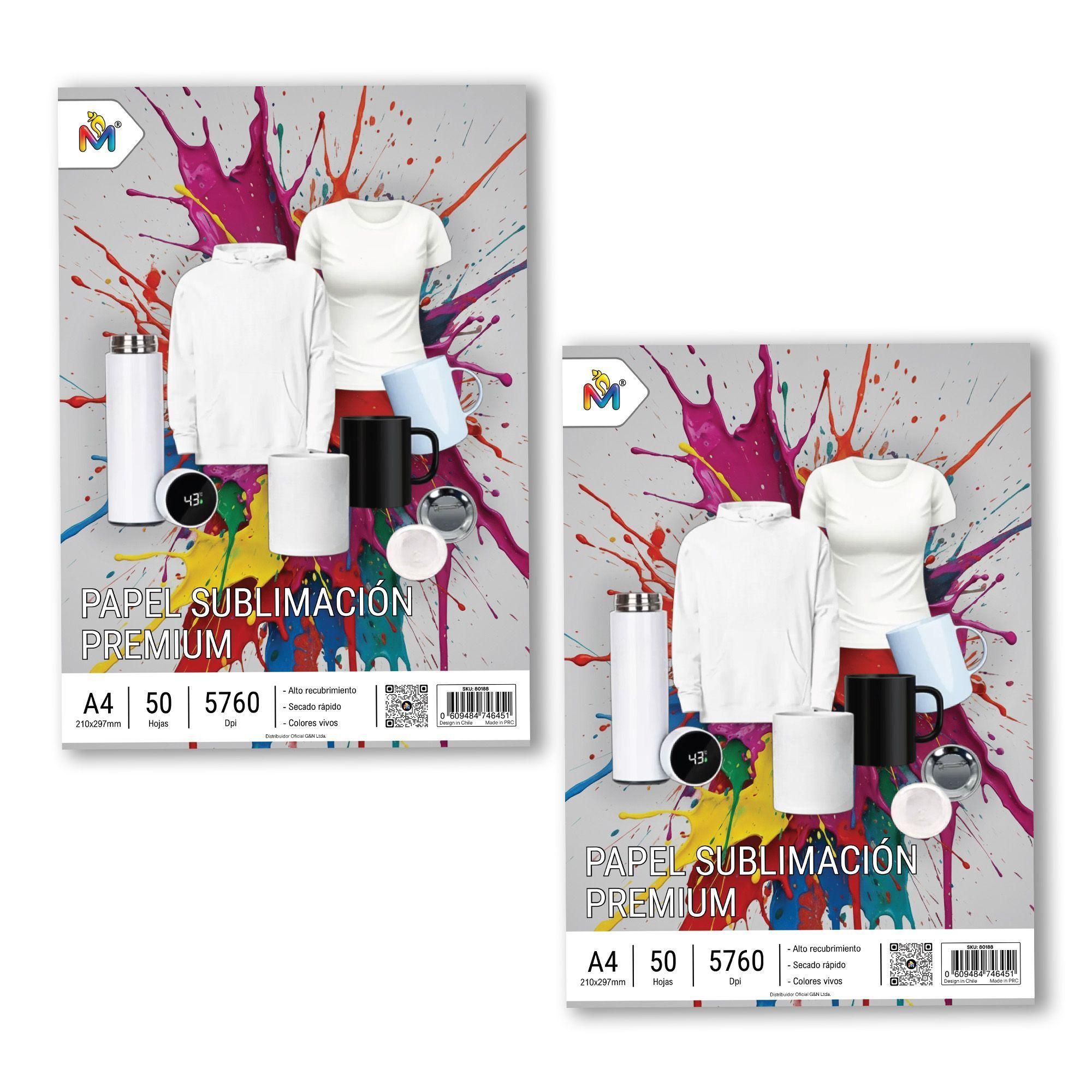 2 Unidades Papel Sublimación A4 - 100 Hojas Colores Vivos-0