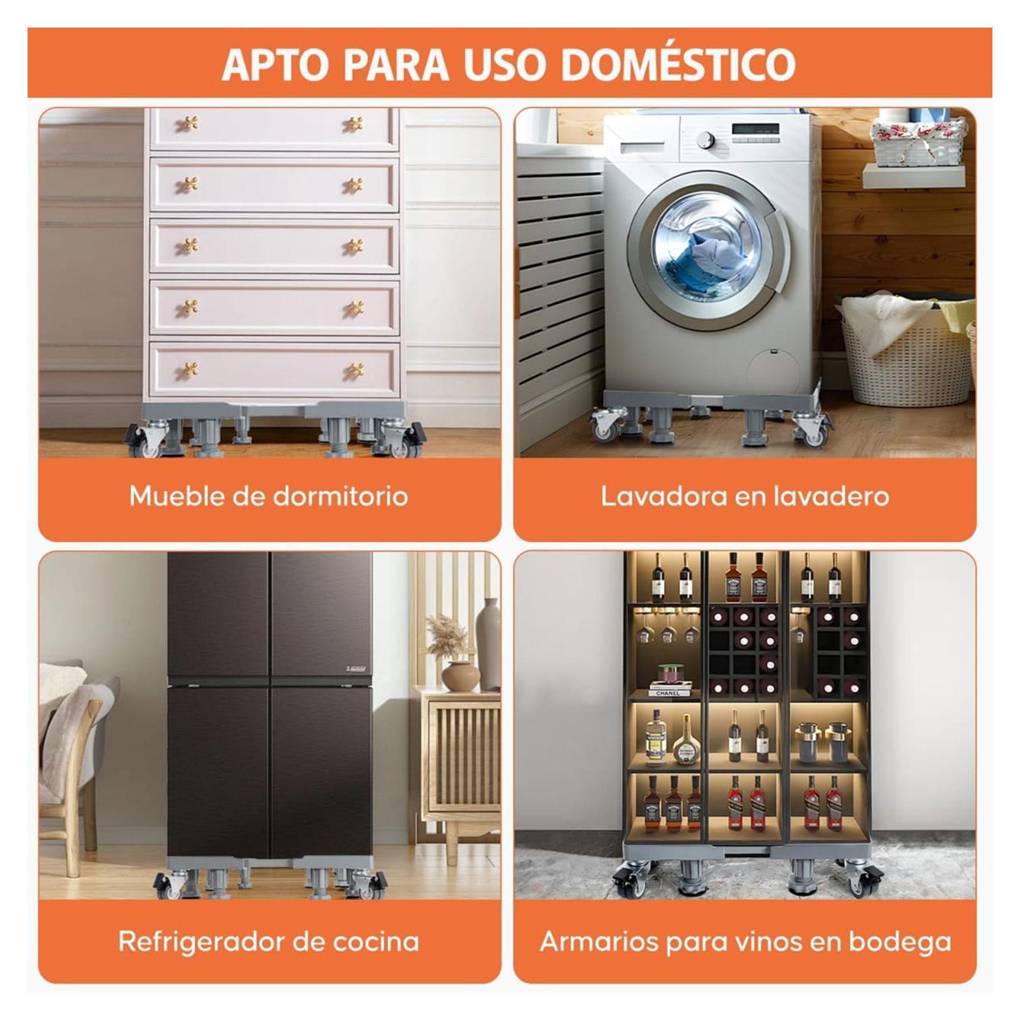 Soportes Ajustables 8 Patax y Ruedas 4x2 para Muebles Pesados-6