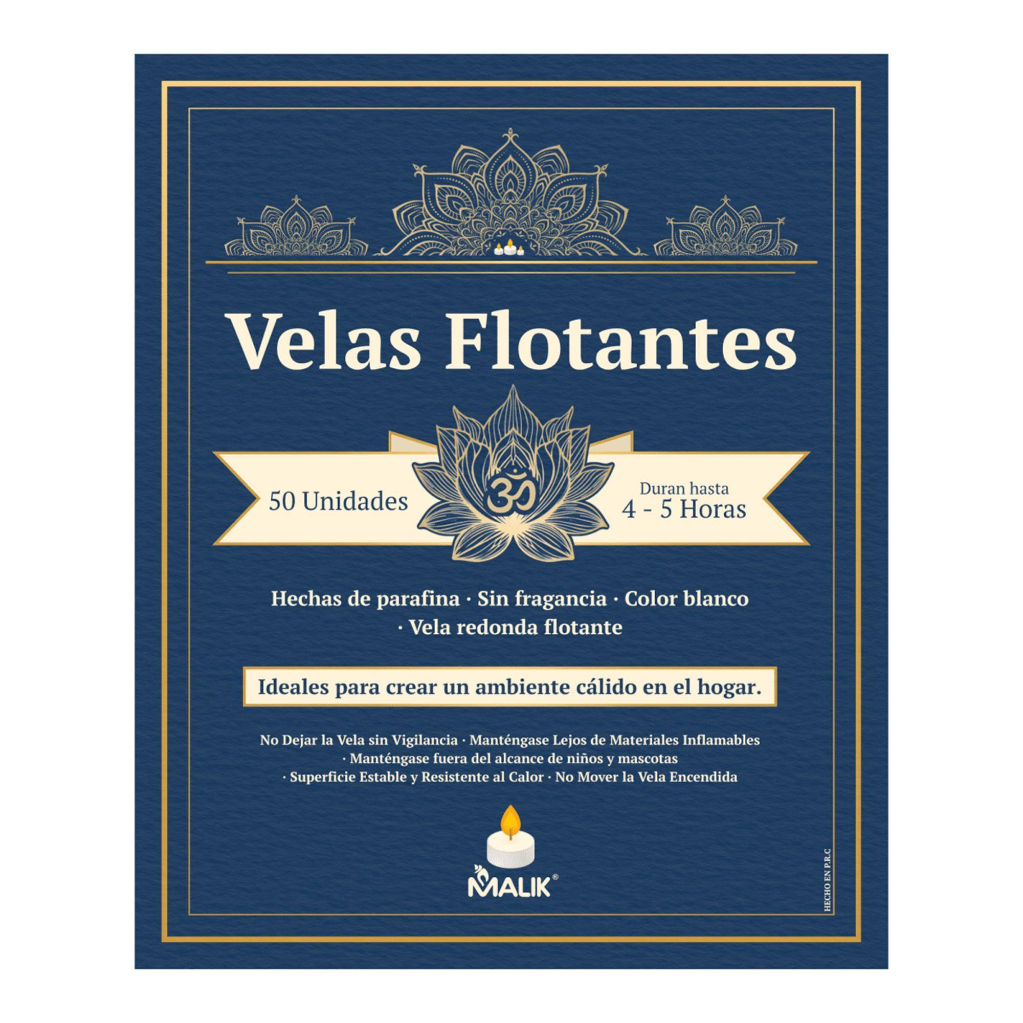 Velas Flotantes para Agua Malik Blancas 50pz 4-5 Horas-6