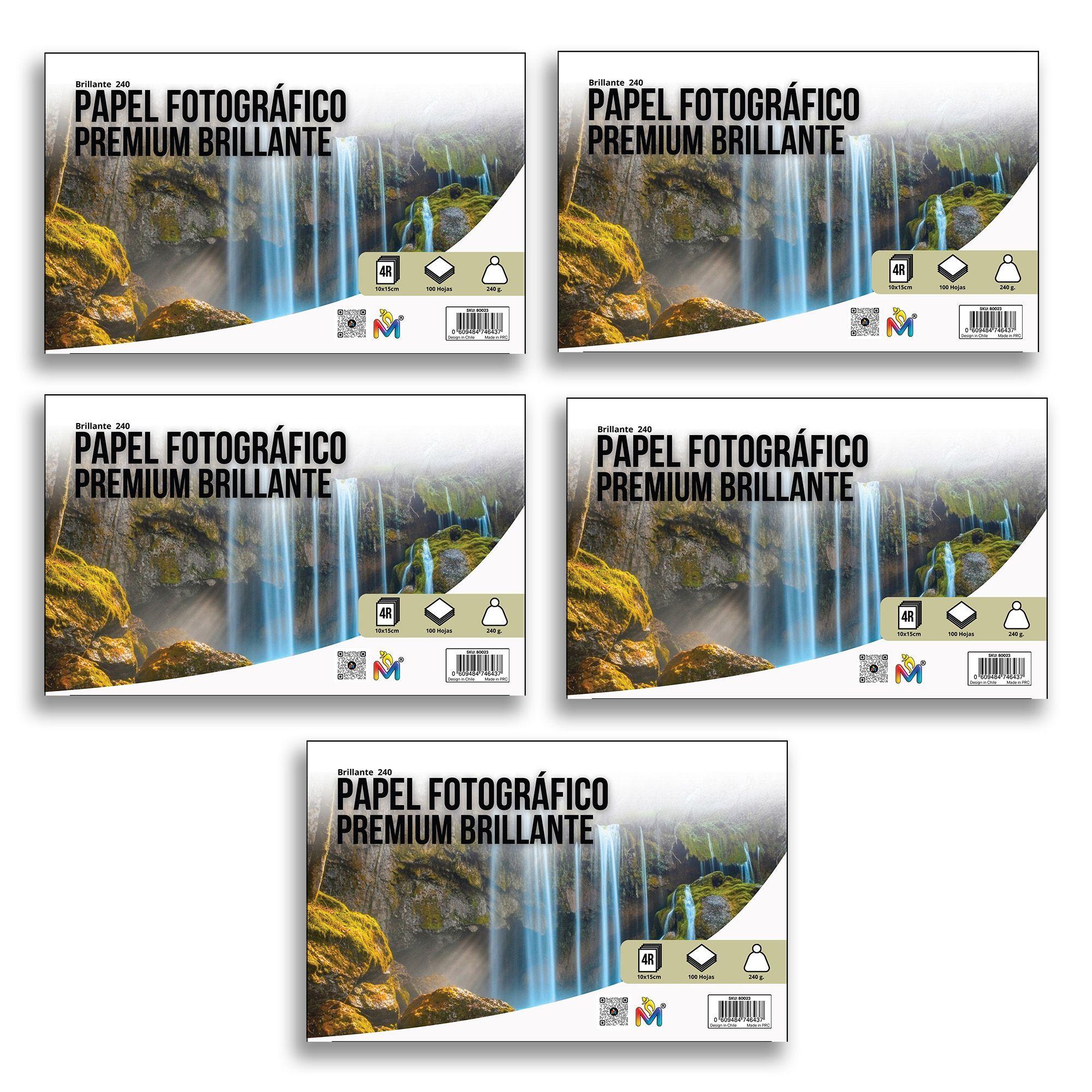5x Papel Foto 10x15 240g - 500 Hojas 5760 Dpi Pro Glossy-4