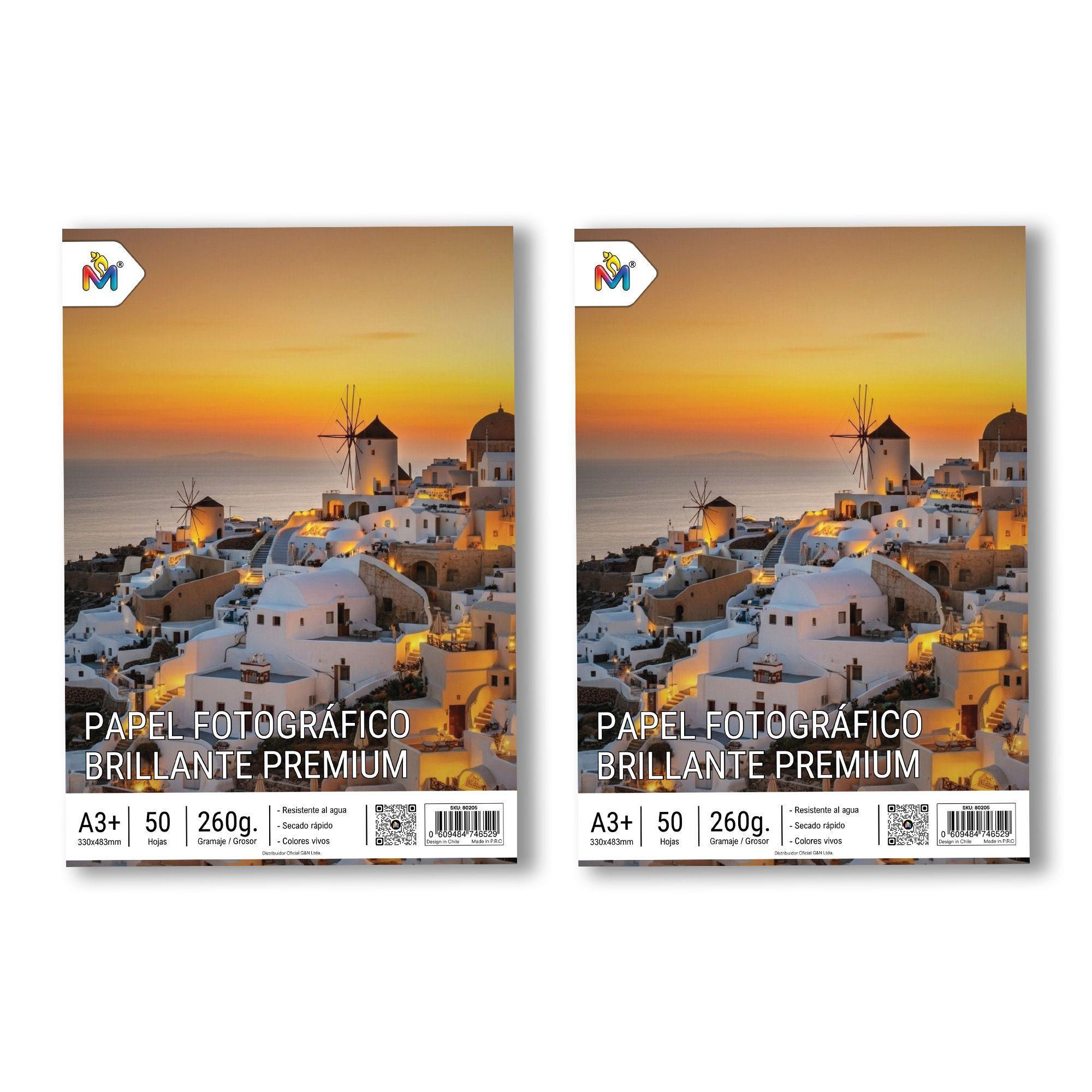 2x Papel Fotográfico A3 Plus 260g - 100 Hojas Brillo Premium-2