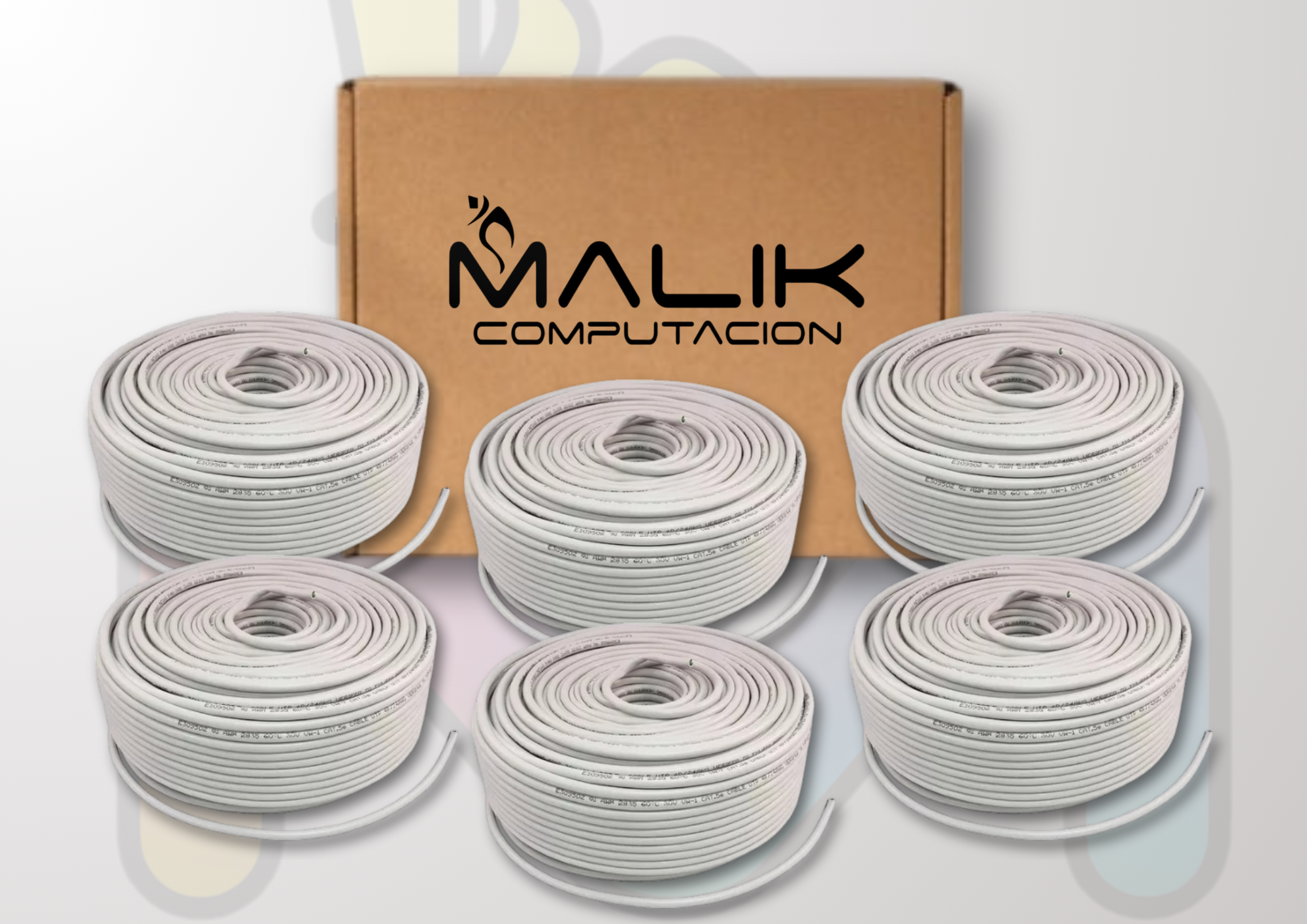 Cable de red FTP Cat 6 blindado premium interior 100mt Pack 6-2