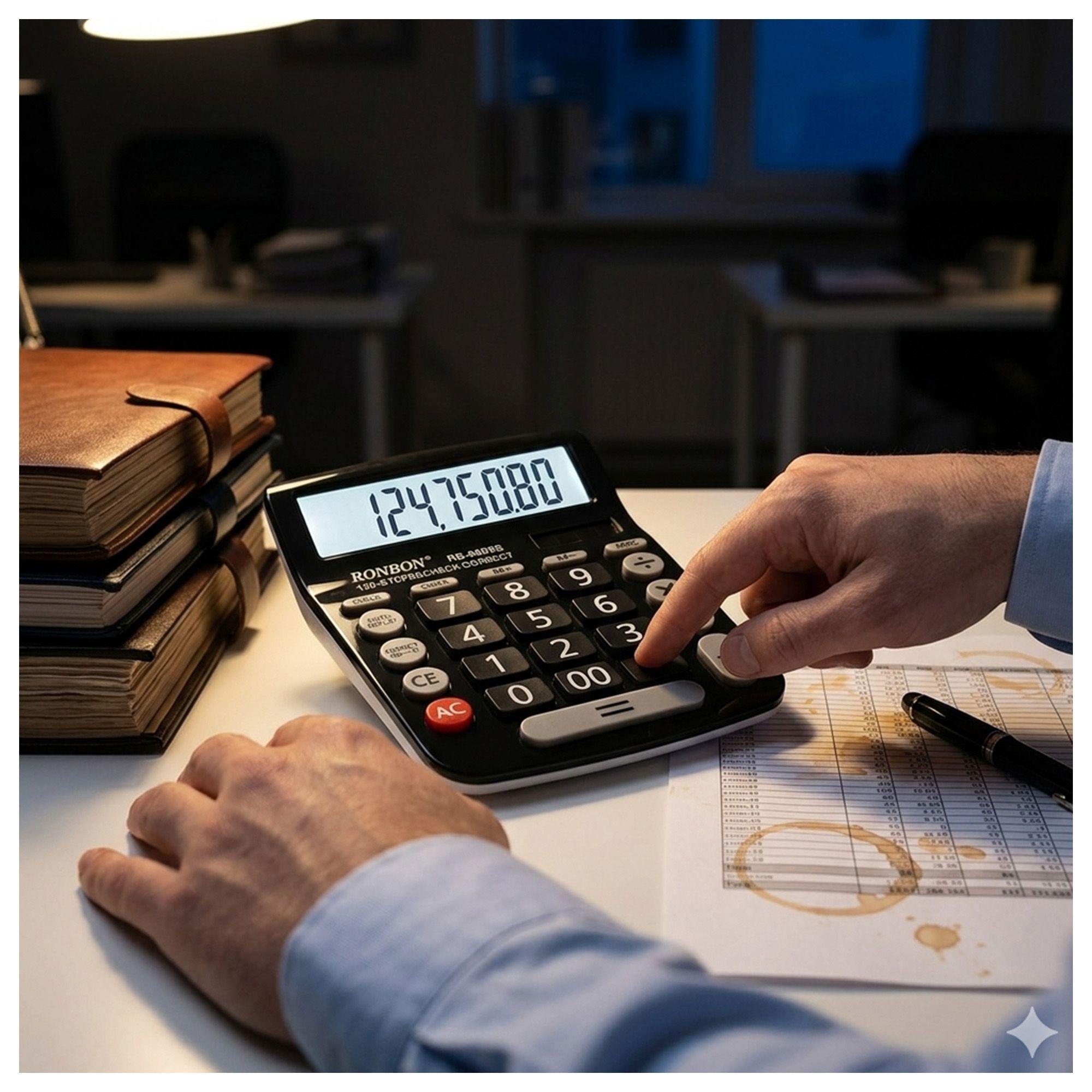 Pack 2 Calculadora Profesional Ronbon RB-889S 12 Dígitos Gran Pantalla-2
