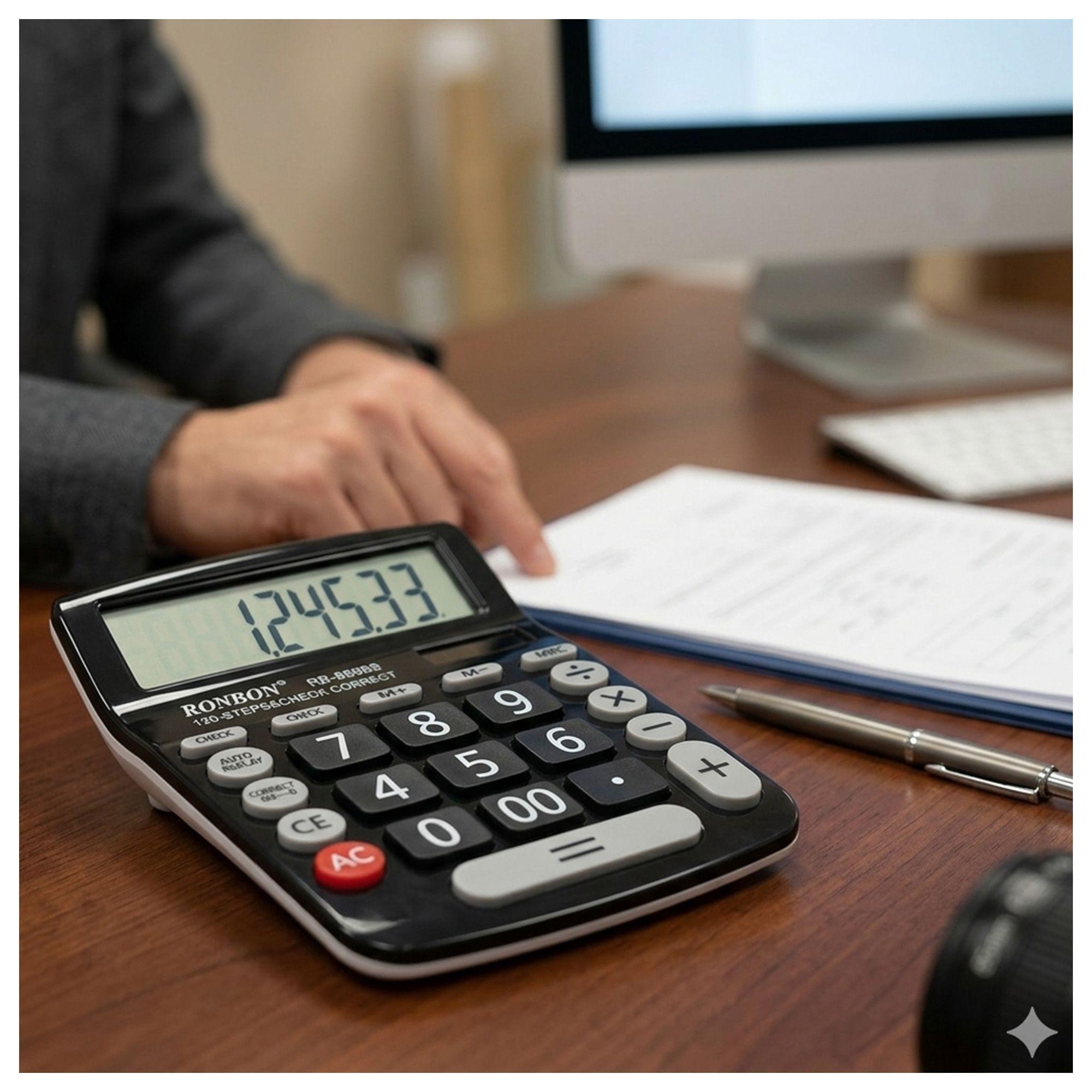 Pack 2 Calculadora Profesional Ronbon RB-889S 12 Dígitos Gran Pantalla-3