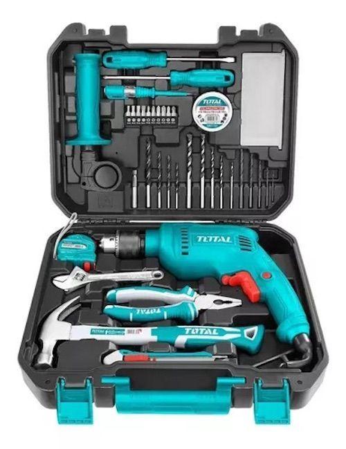 Resistente y Eficiente: Kit Taladro Percutor Total Tools-0