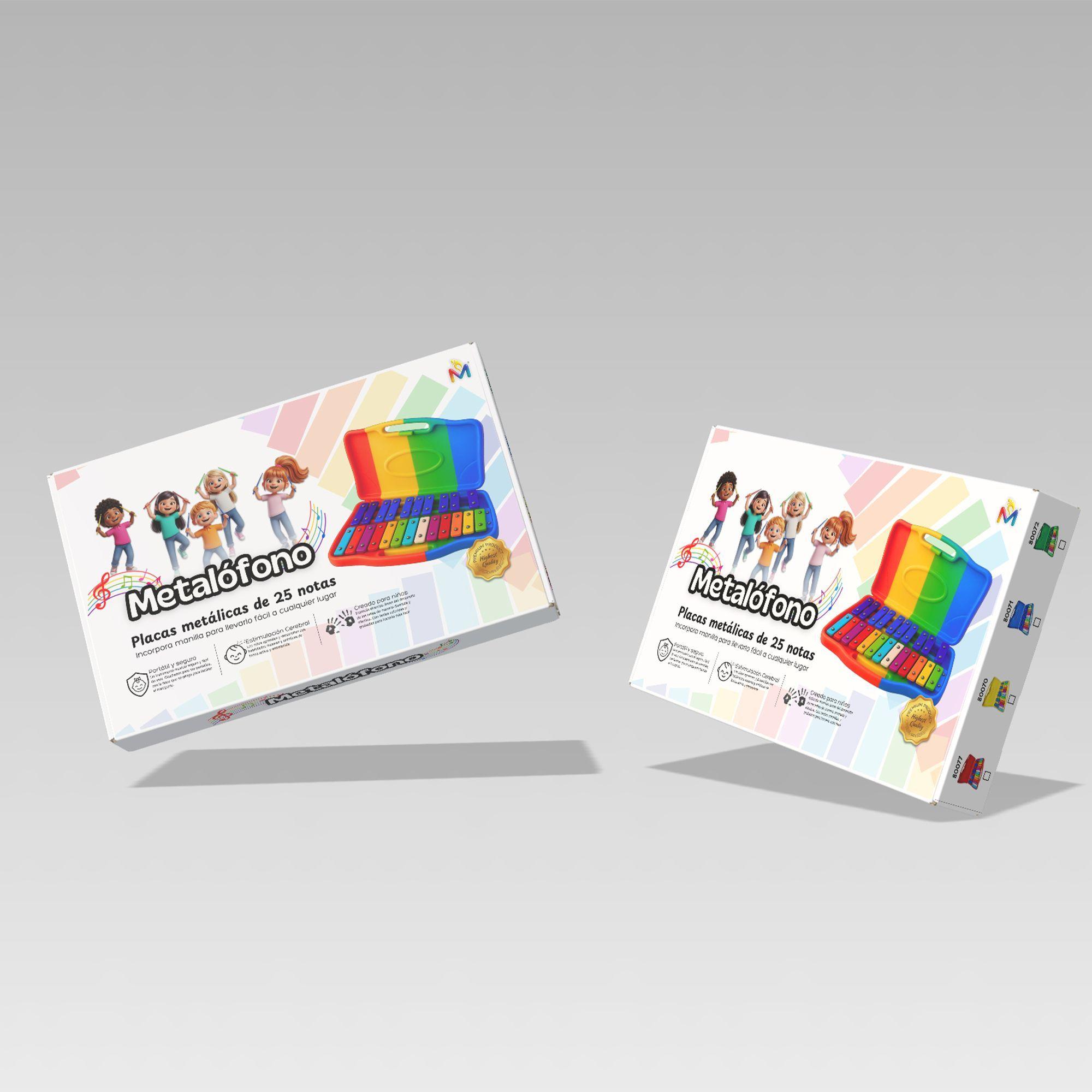 Metalófono 25 Notas Cromático Malik Azul + Baquetas-5