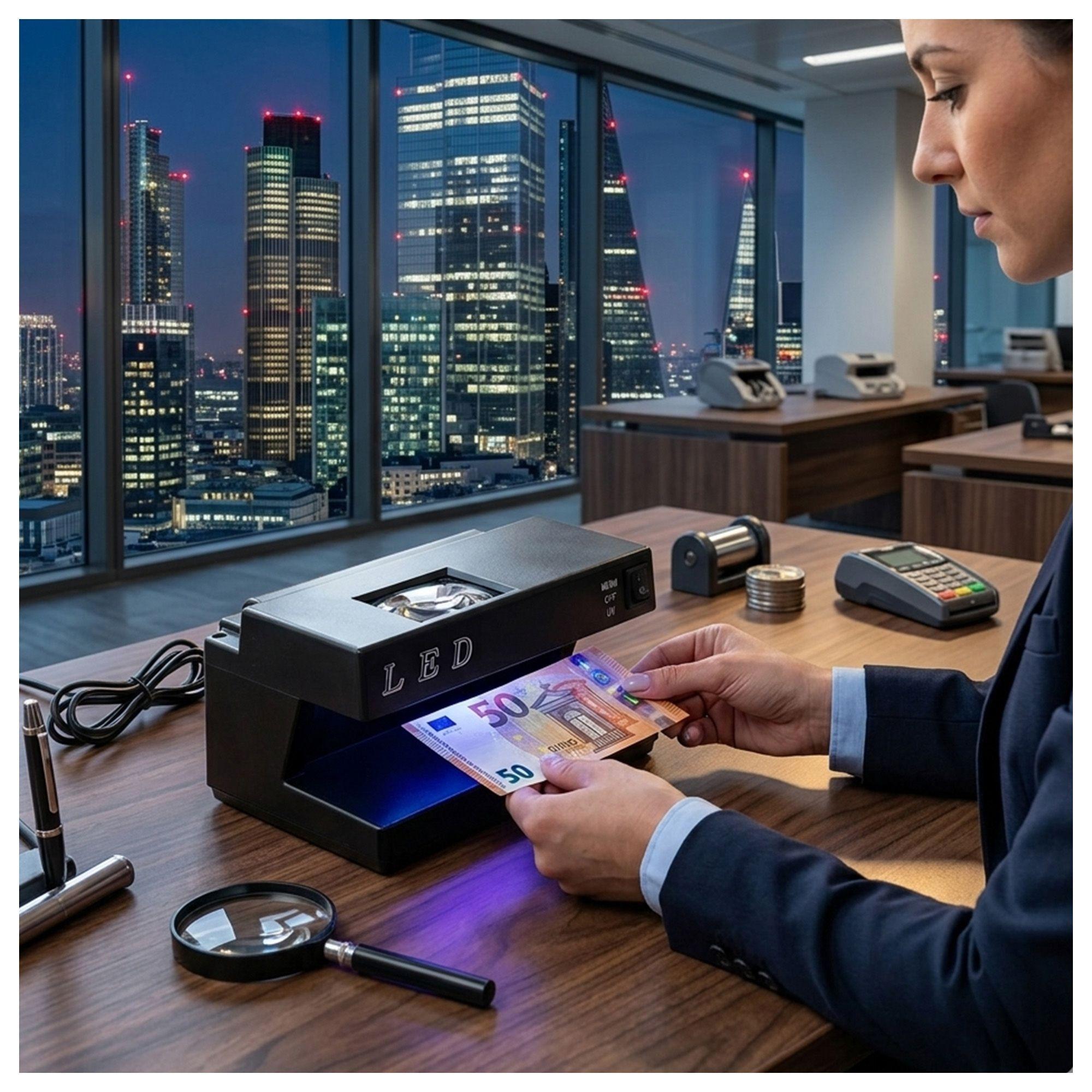 Detector Billetes Falsos Modelo A-102 Negro-2