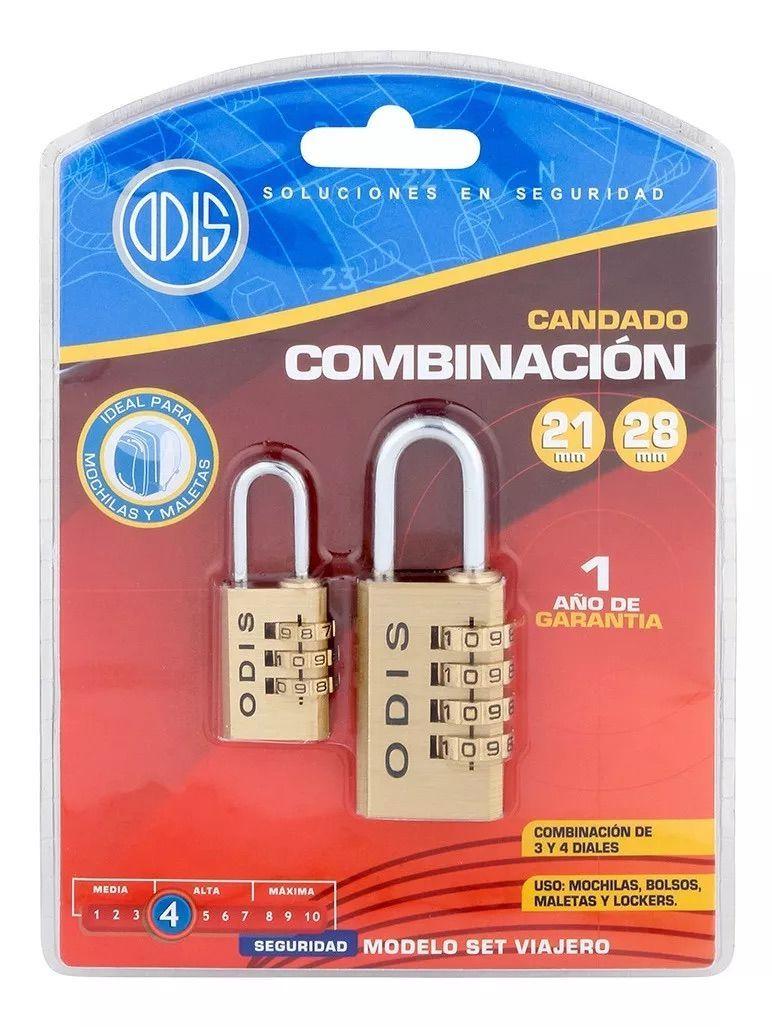 Candado Odis Set Viajero 3 Y 4 Diales - Linea Viajeros-2