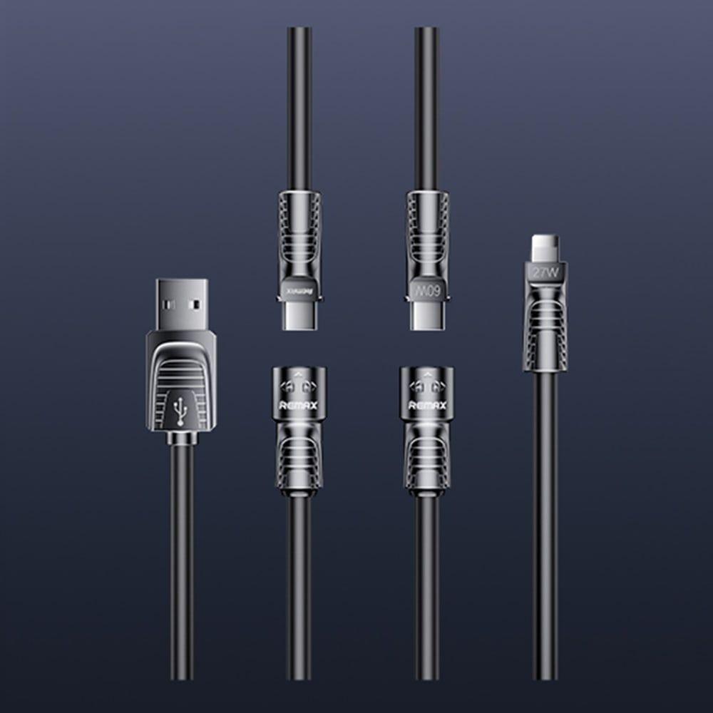 CABLE DE CARGA RAPIDA 4 EN 1 60W 1.5MTS NEGRO RC-C168-2