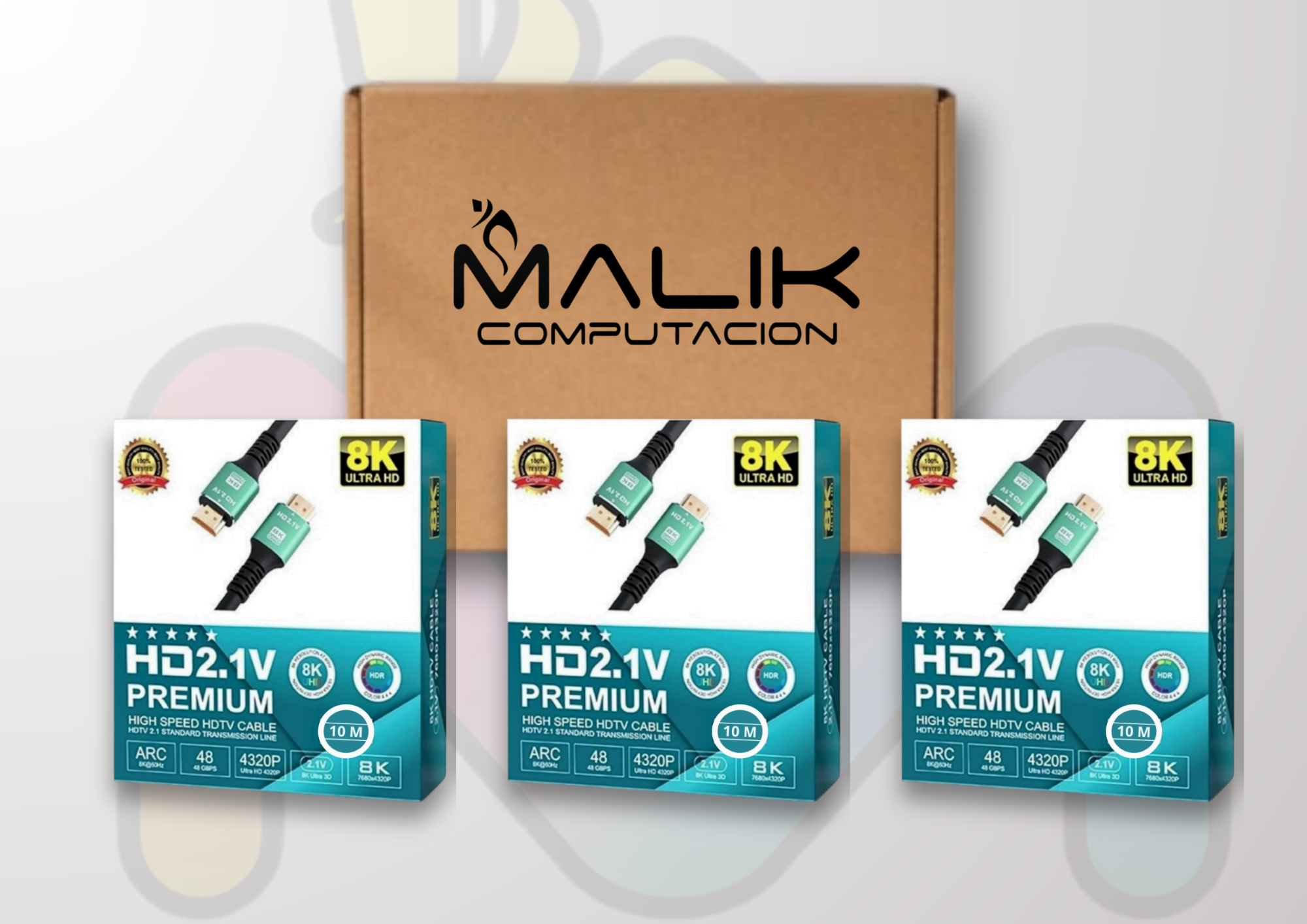 Cable Hdmi V2.1 Ultra Hd 8K 60hz 48gbps 10mt Pack 3-2