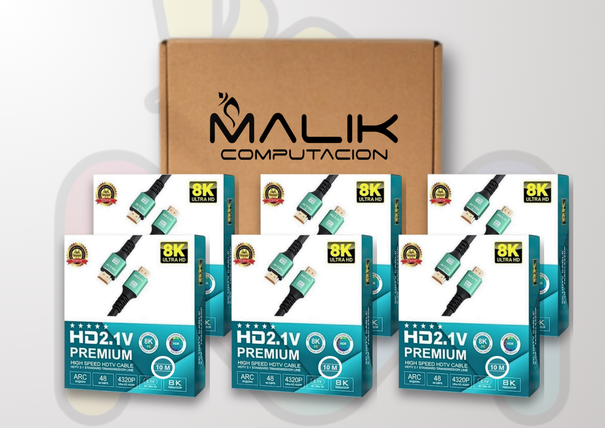 Cable Hdmi V2.1 Ultra Hd 8K 60hz 48gbps 10mt Pack 6-2