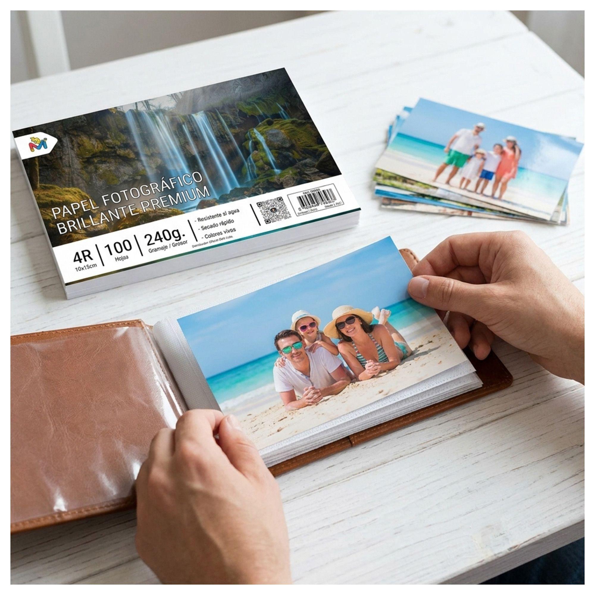 Pack 2 Papel Fotográfico 10x15 240g - 200 Hojas Extra Firme-5