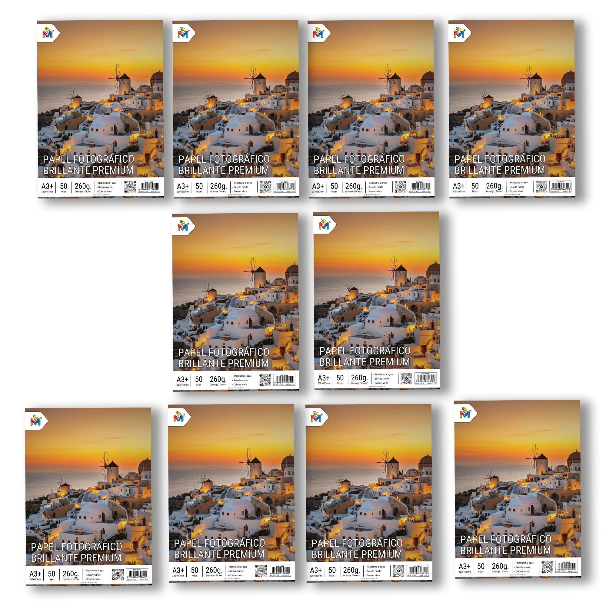 10x Papel Fotográfico A3 Plus 260g - 500 Hojas Brillo Premium-2