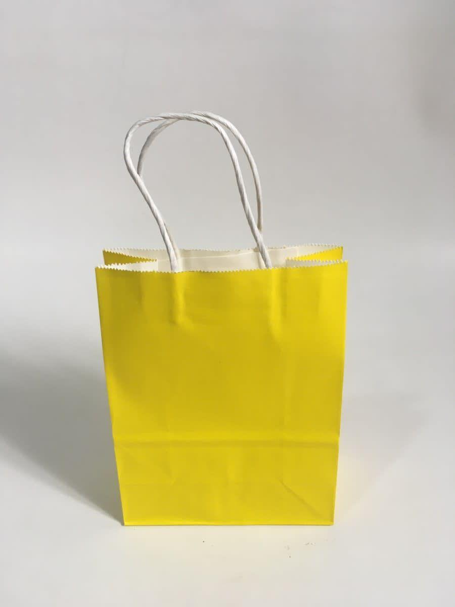 Embalaje Pack 12 Bolsa de Papel Color Amarillo 21x13x8 cms-2