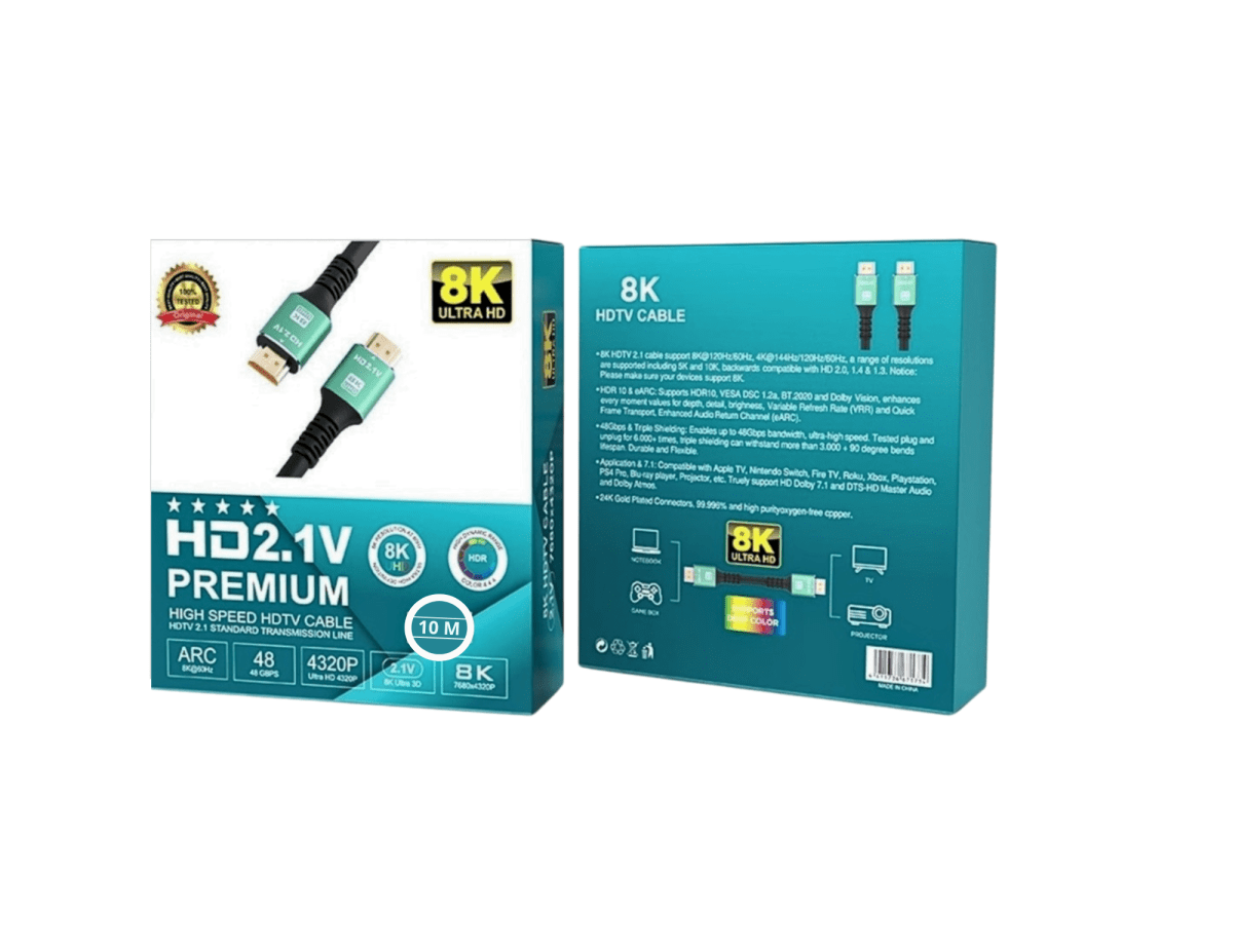 Cable Hdmi V2.1 Ultra Hd 8K 60hz 48gbps 10mt Pack 1-4