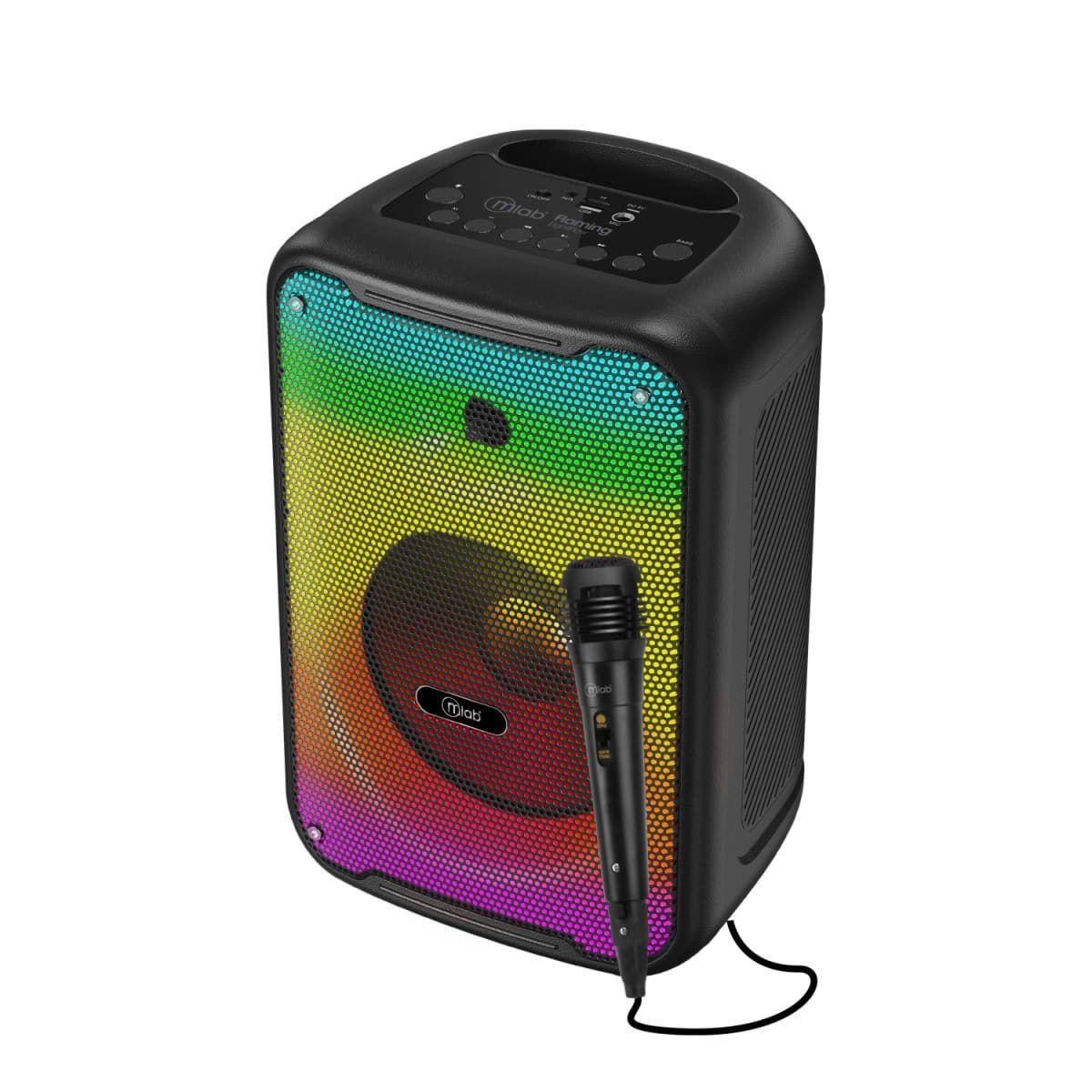 MLAB PARLANTE FLAMING LIGHTFLOW 8" CON MICRÓFONO CABLE-3