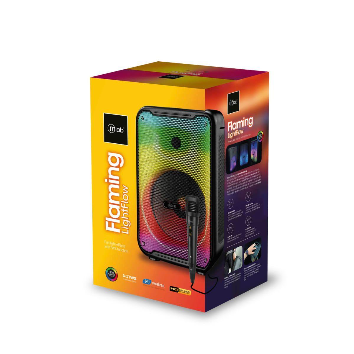 MLAB PARLANTE FLAMING LIGHTFLOW 8" CON MICRÓFONO CABLE-4